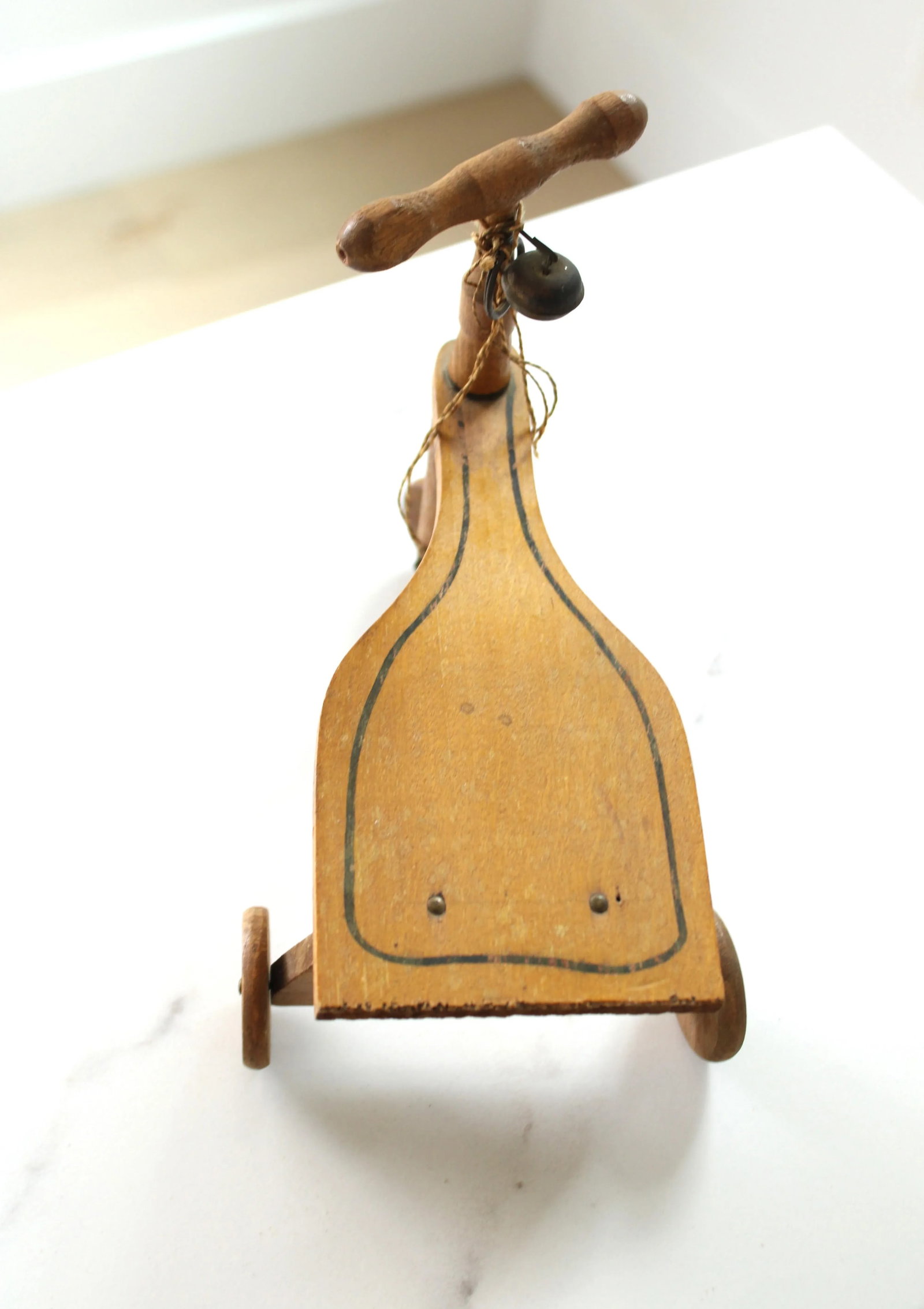 Vintage Carved Wooden Tricycle Childs Toy - 2
