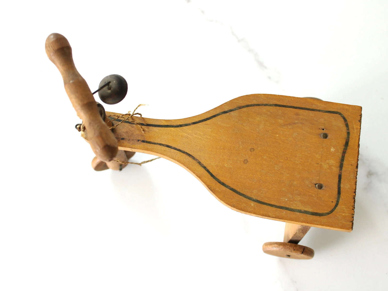 Vintage Carved Wooden Tricycle Childs Toy - 3