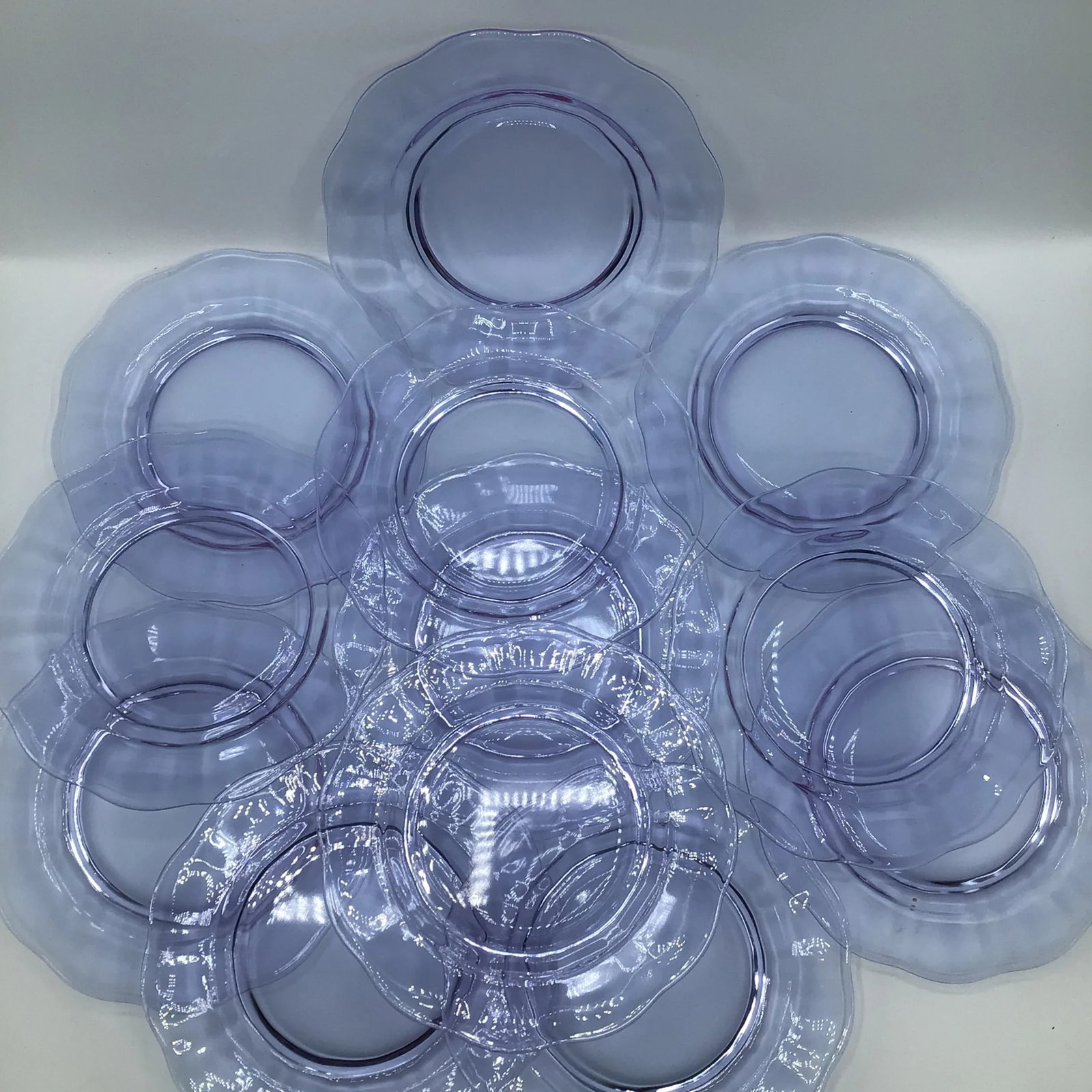 Art Deco Salad Plates Lafayette Wisteria by Fostoria - Set of 12 - 10