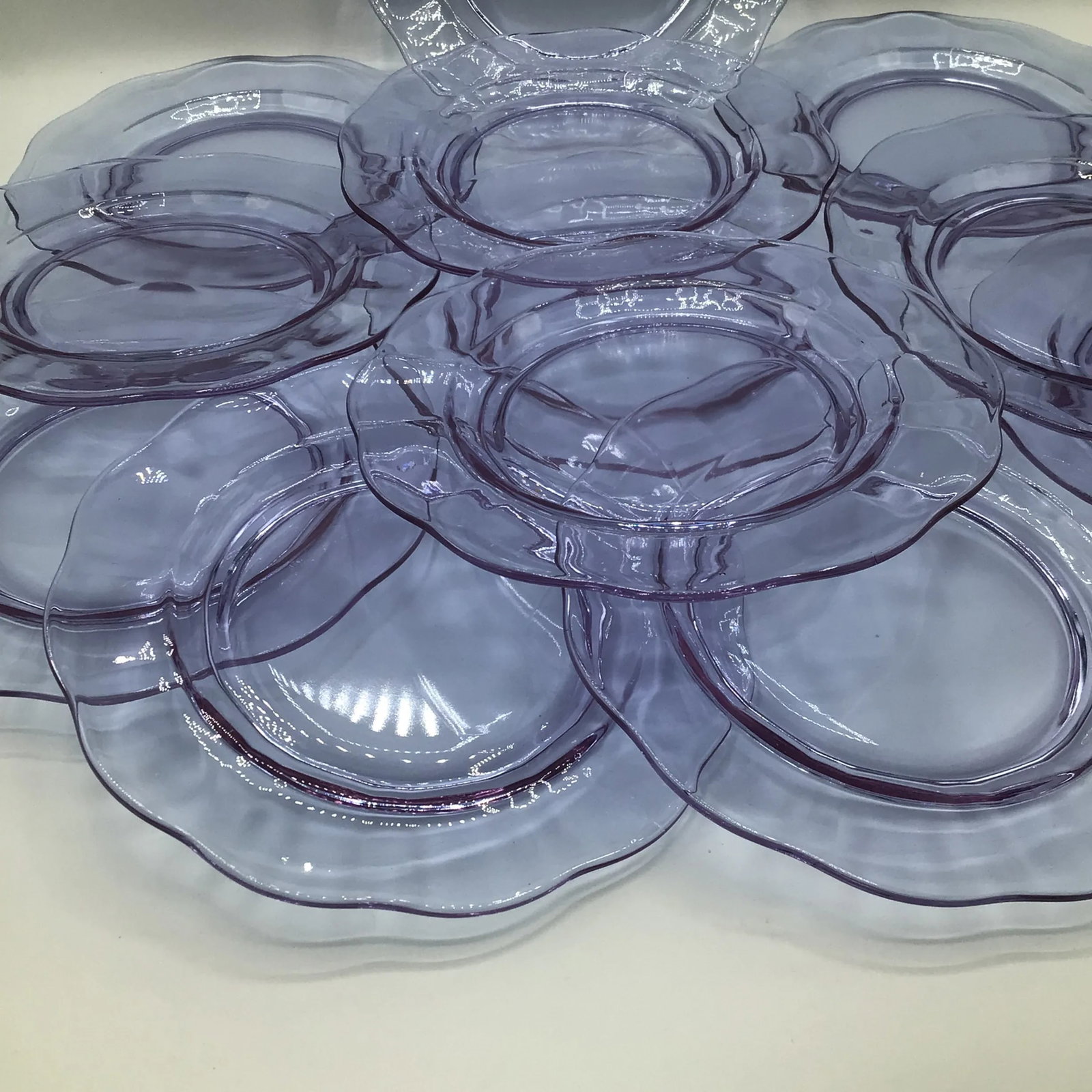 Art Deco Salad Plates Lafayette Wisteria by Fostoria - Set of 12 - 6