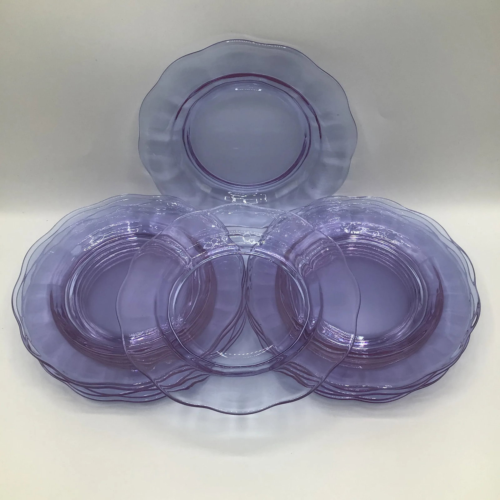 Art Deco Salad Plates Lafayette Wisteria by Fostoria - Set of 12 - 8