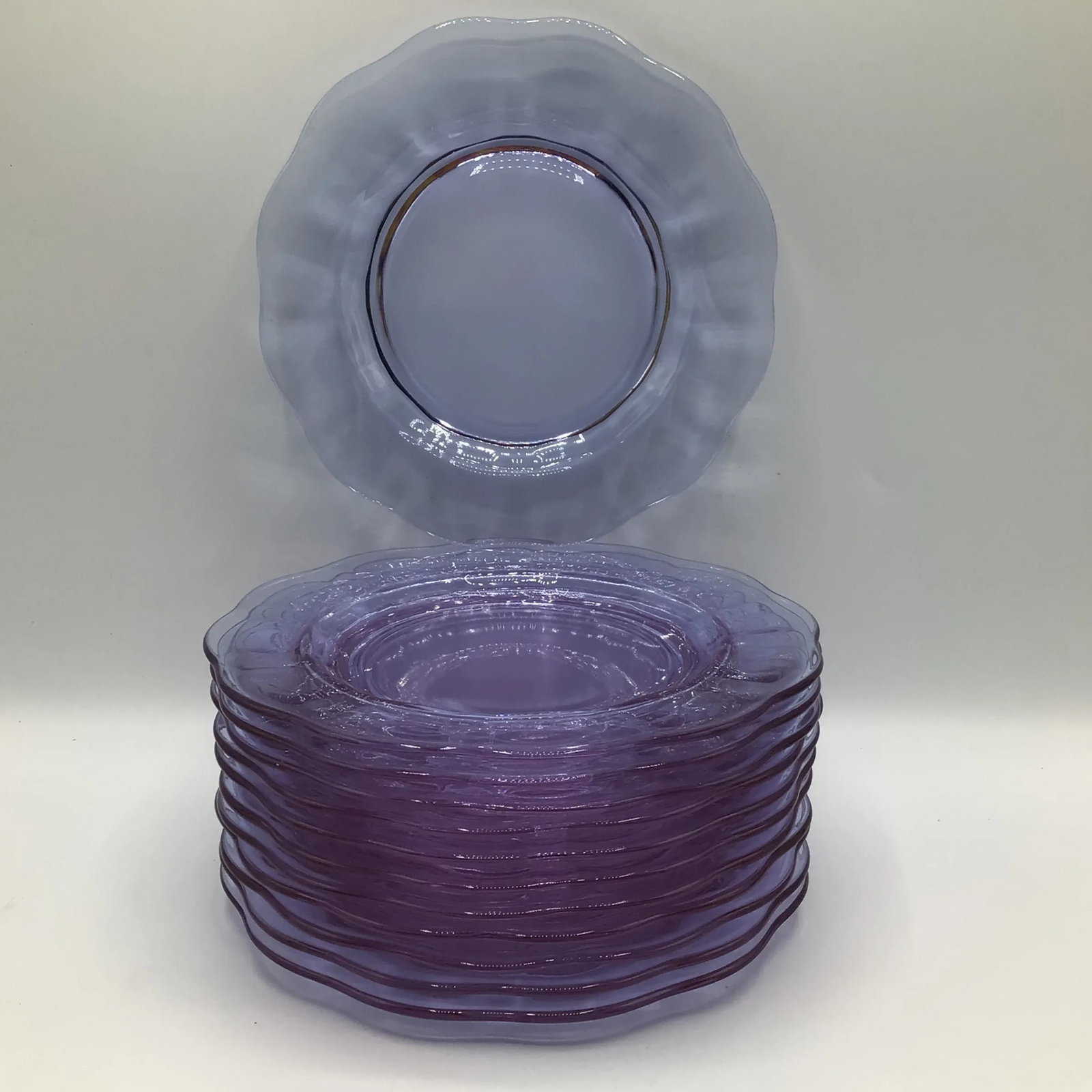 Art Deco Salad Plates Lafayette Wisteria by Fostoria - Set of 12 - 9