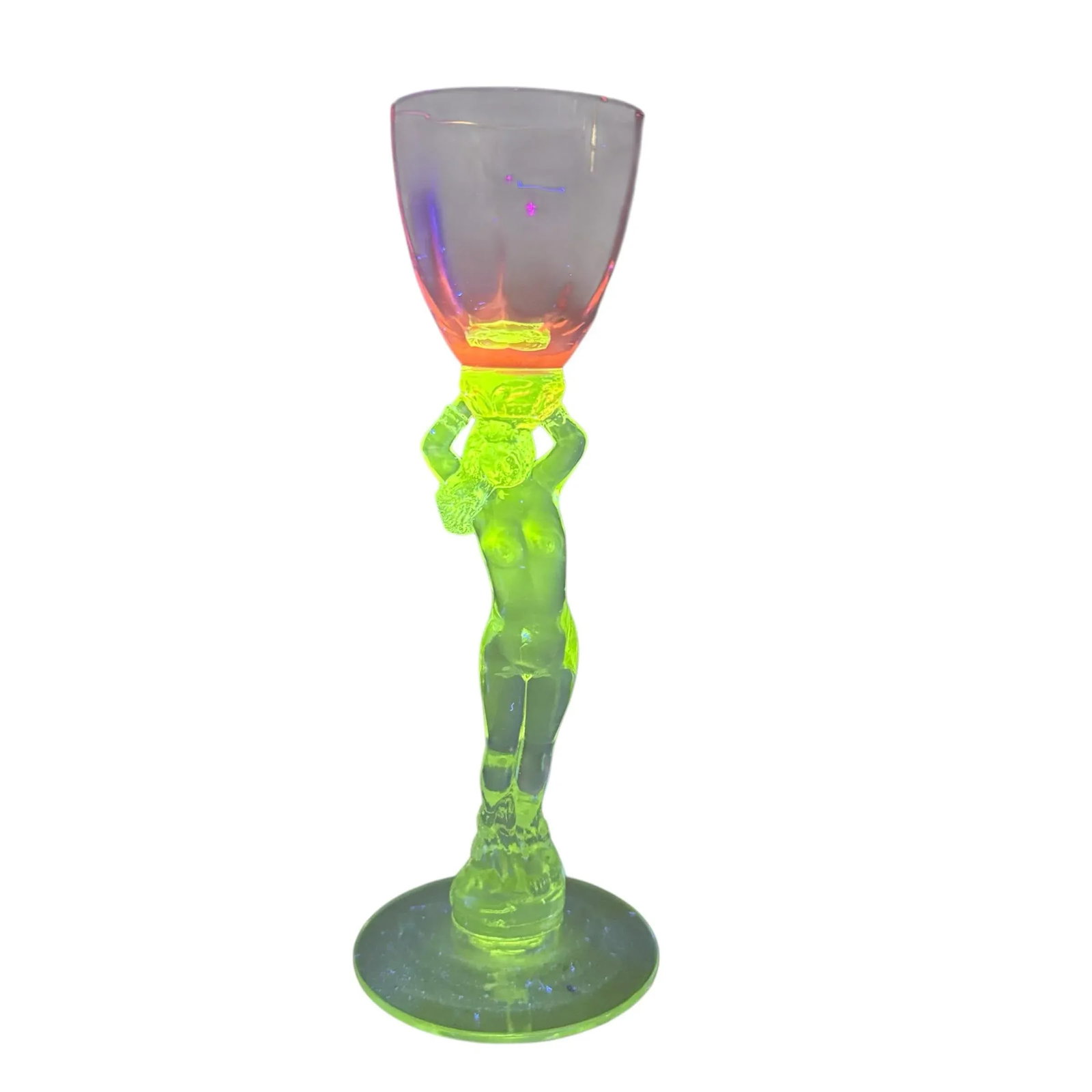 Cambridge Statuesque Nude Stem Cordial Glass Brandy Port Wine Lavender Purple Bowl - 2