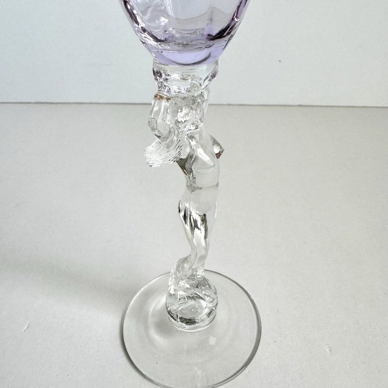 Cambridge Statuesque Nude Stem Cordial Glass Brandy Port Wine Lavender Purple Bowl - 3