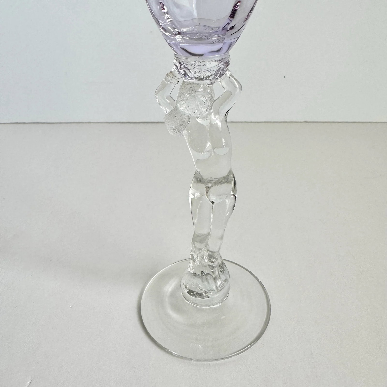Cambridge Statuesque Nude Stem Cordial Glass Brandy Port Wine Lavender Purple Bowl - 7