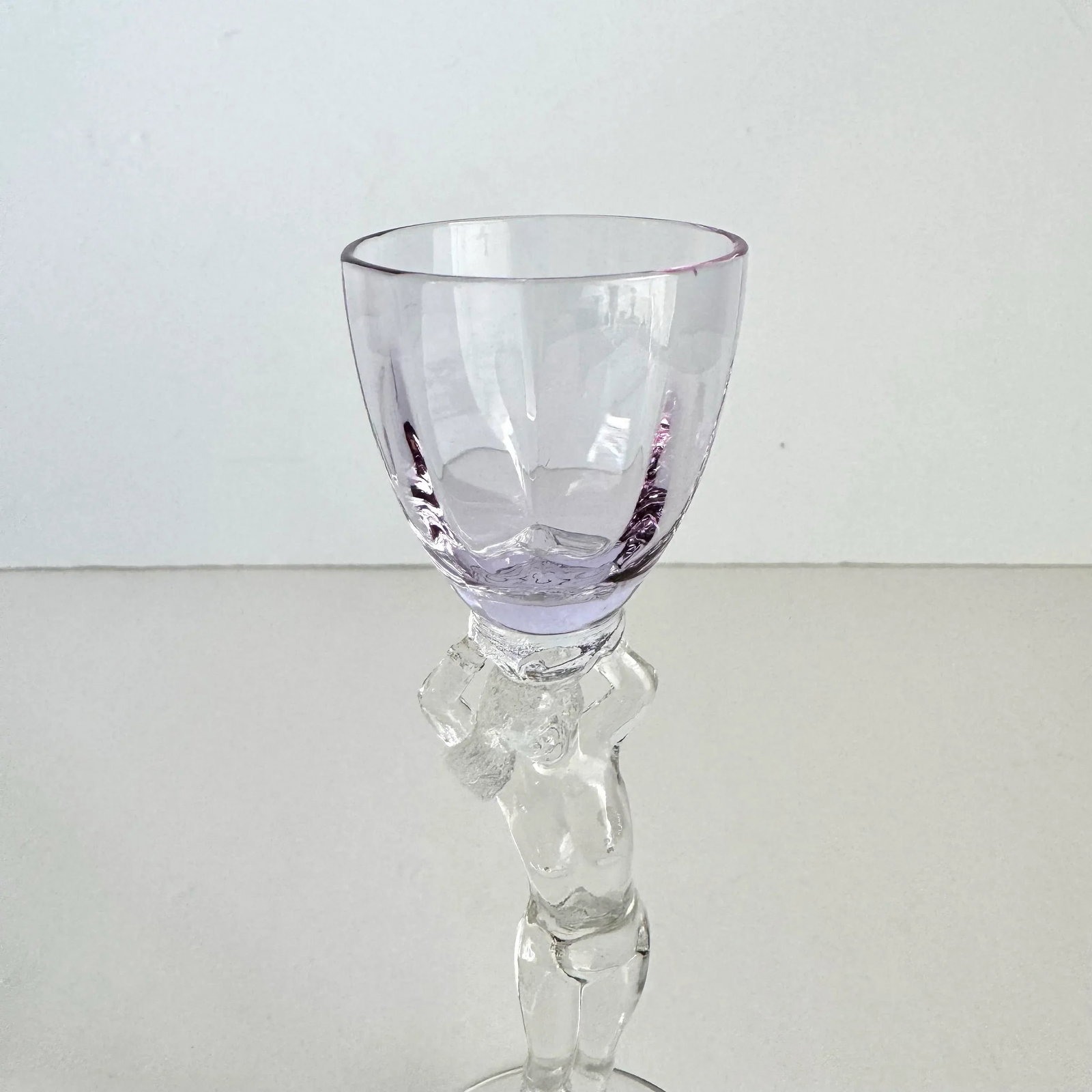 Cambridge Statuesque Nude Stem Cordial Glass Brandy Port Wine Lavender Purple Bowl - 8