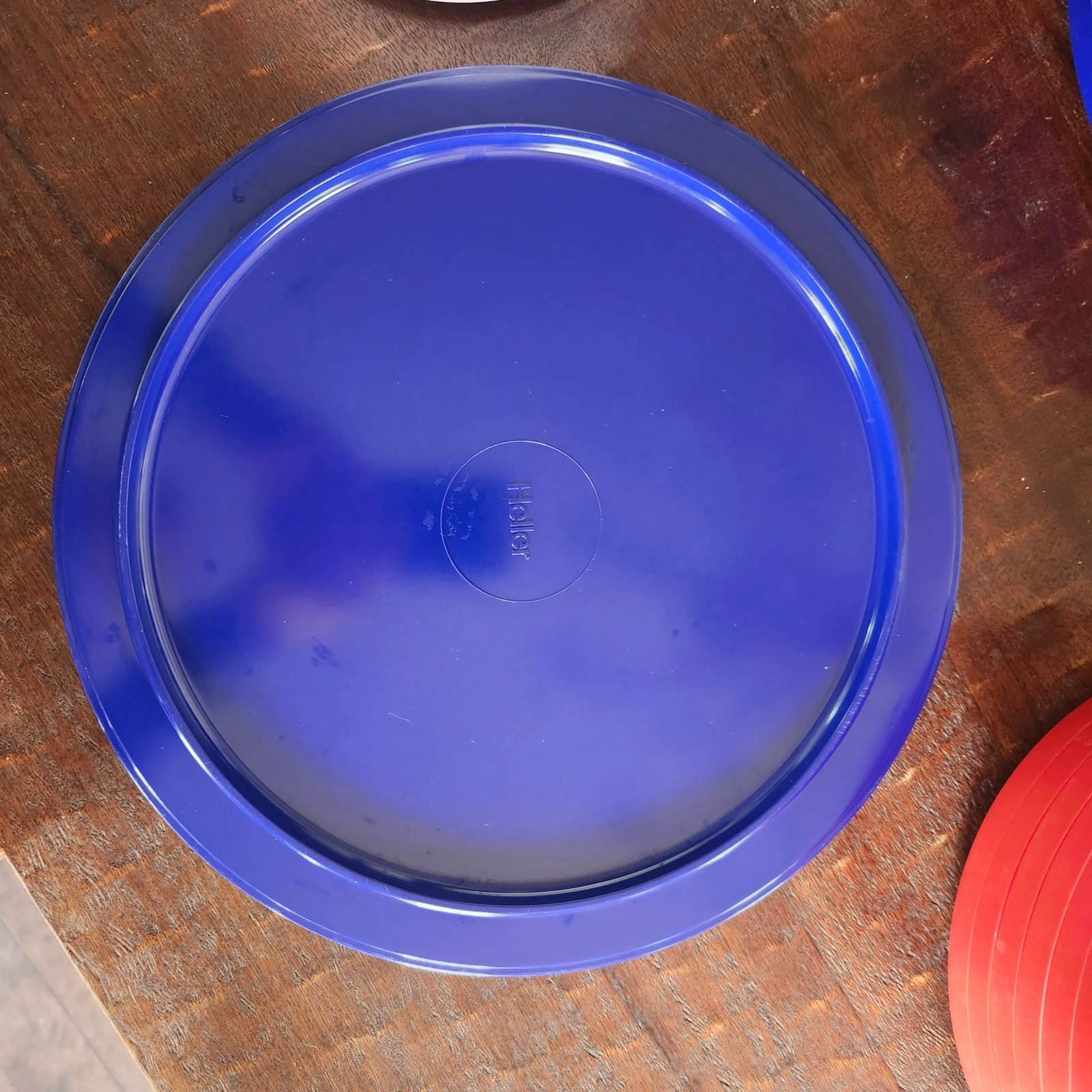 Vintage Heller Massimo Vignelli Set of 22 Stackable Plates and Trays Blue, Red, White, Picknick - 4