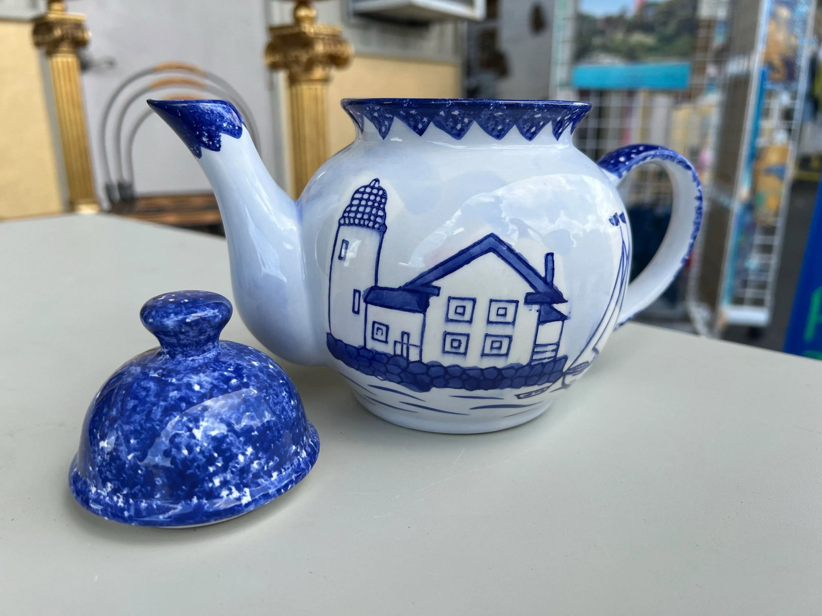 Vintage Ceramic Tea Pot Nantucket - 3