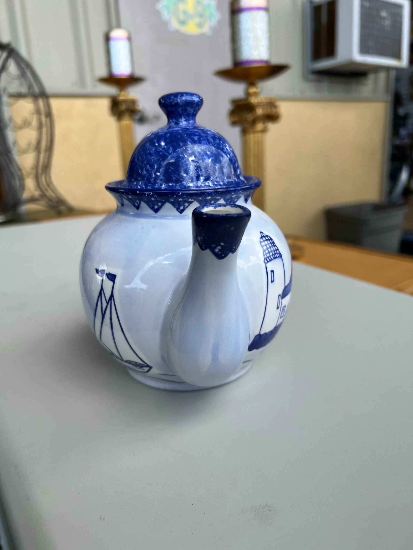 Vintage Ceramic Tea Pot Nantucket - 4