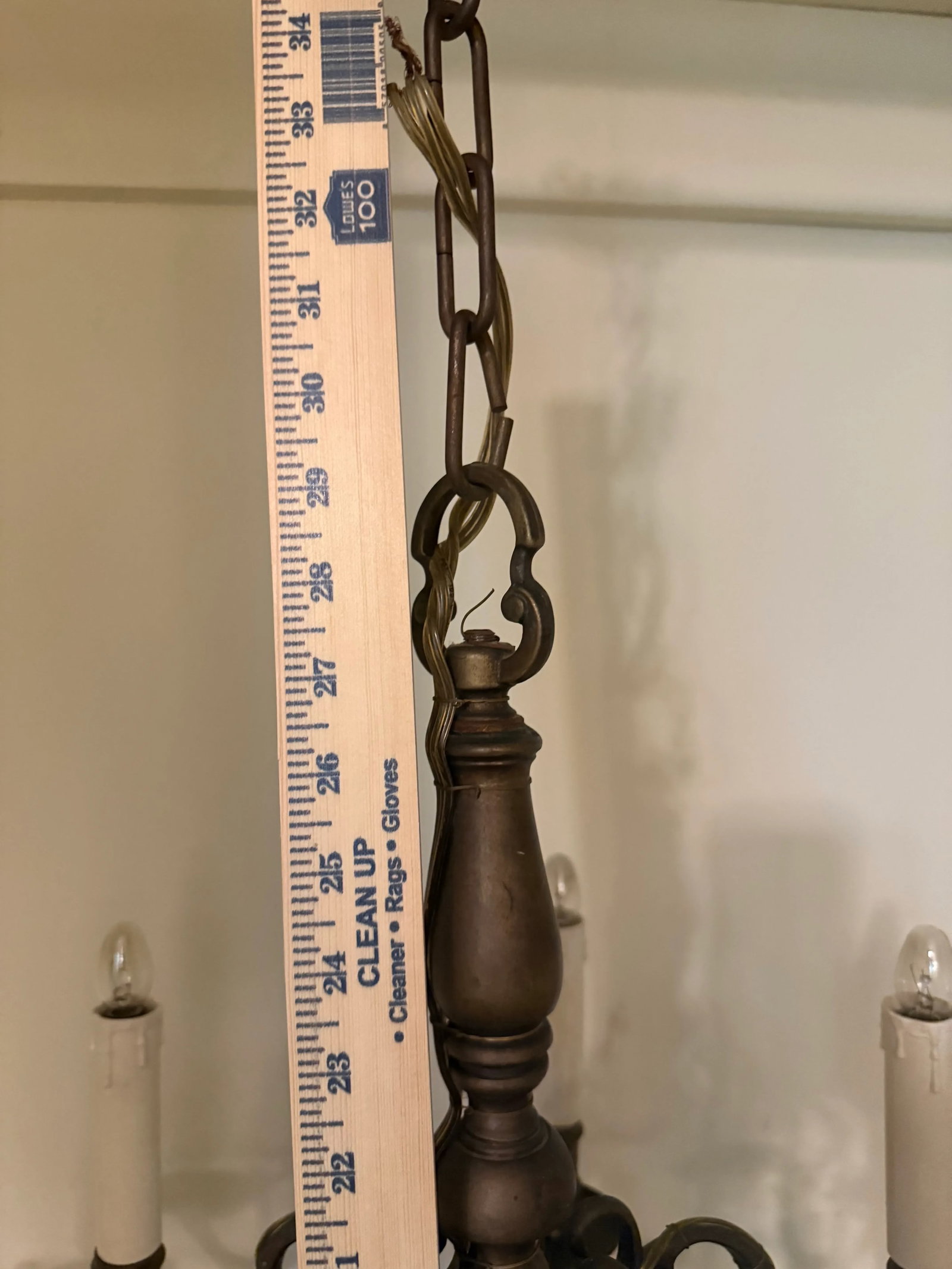 Early 12 Arm Colonial Brass Chandelier - 2