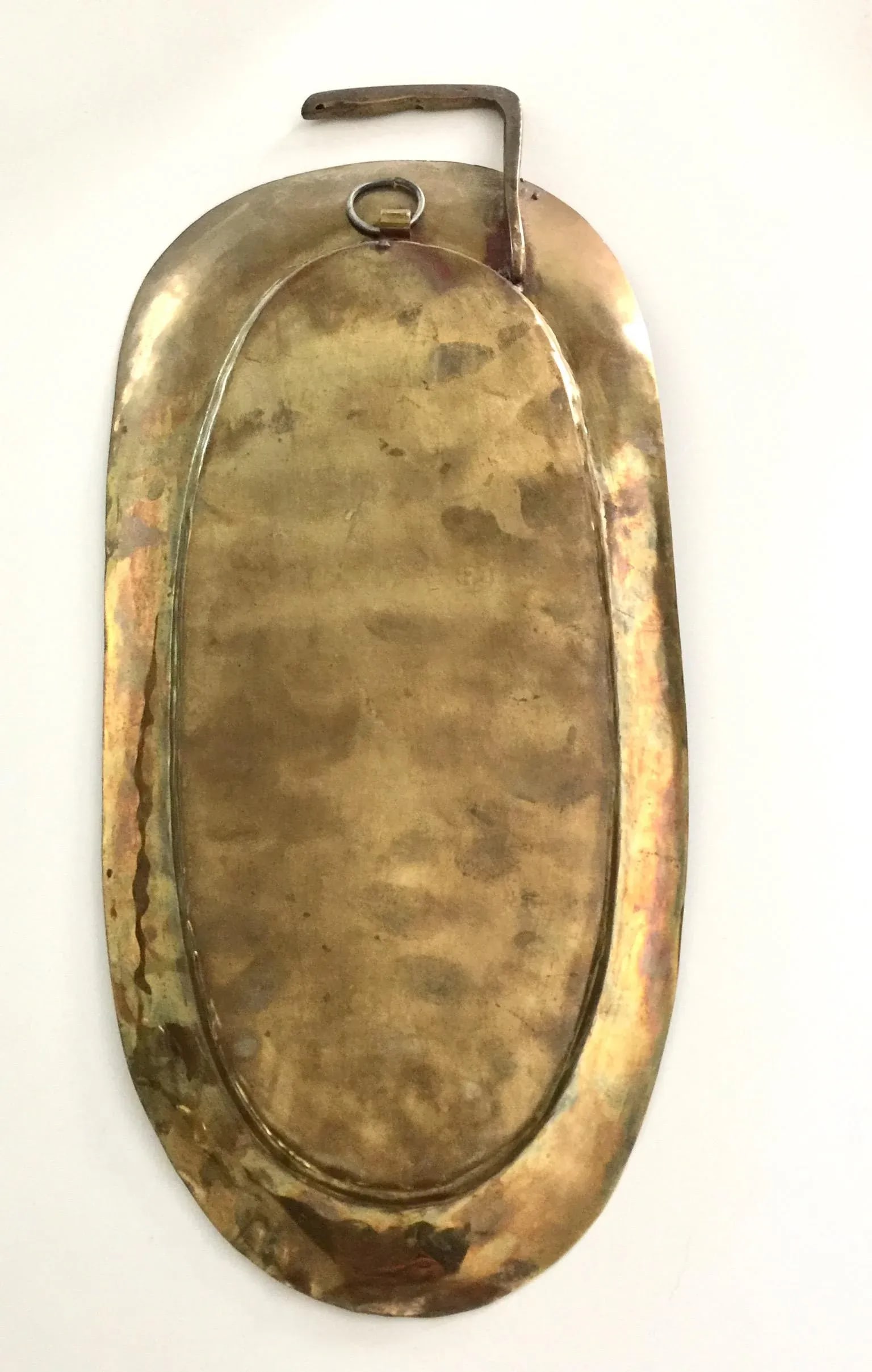 1950's Salvador Teran Mid-Century Modern Brass and Stone Mosaic Tray Wall Art - 7