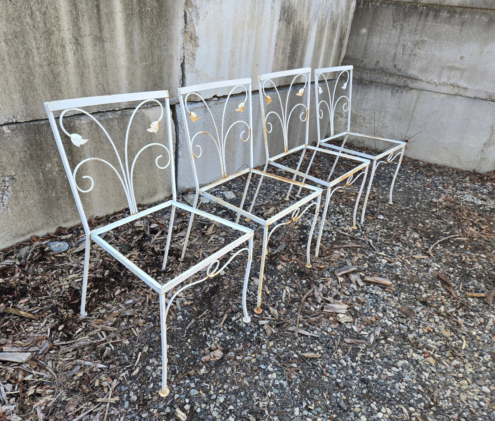 Vintage Salterini Style Wrought Iron Dining Chairs - Set of 4, Attributed - 5