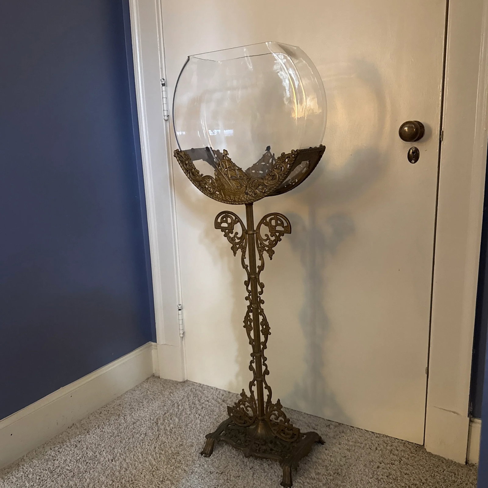 1920s Fish Bowl on Stand - 5