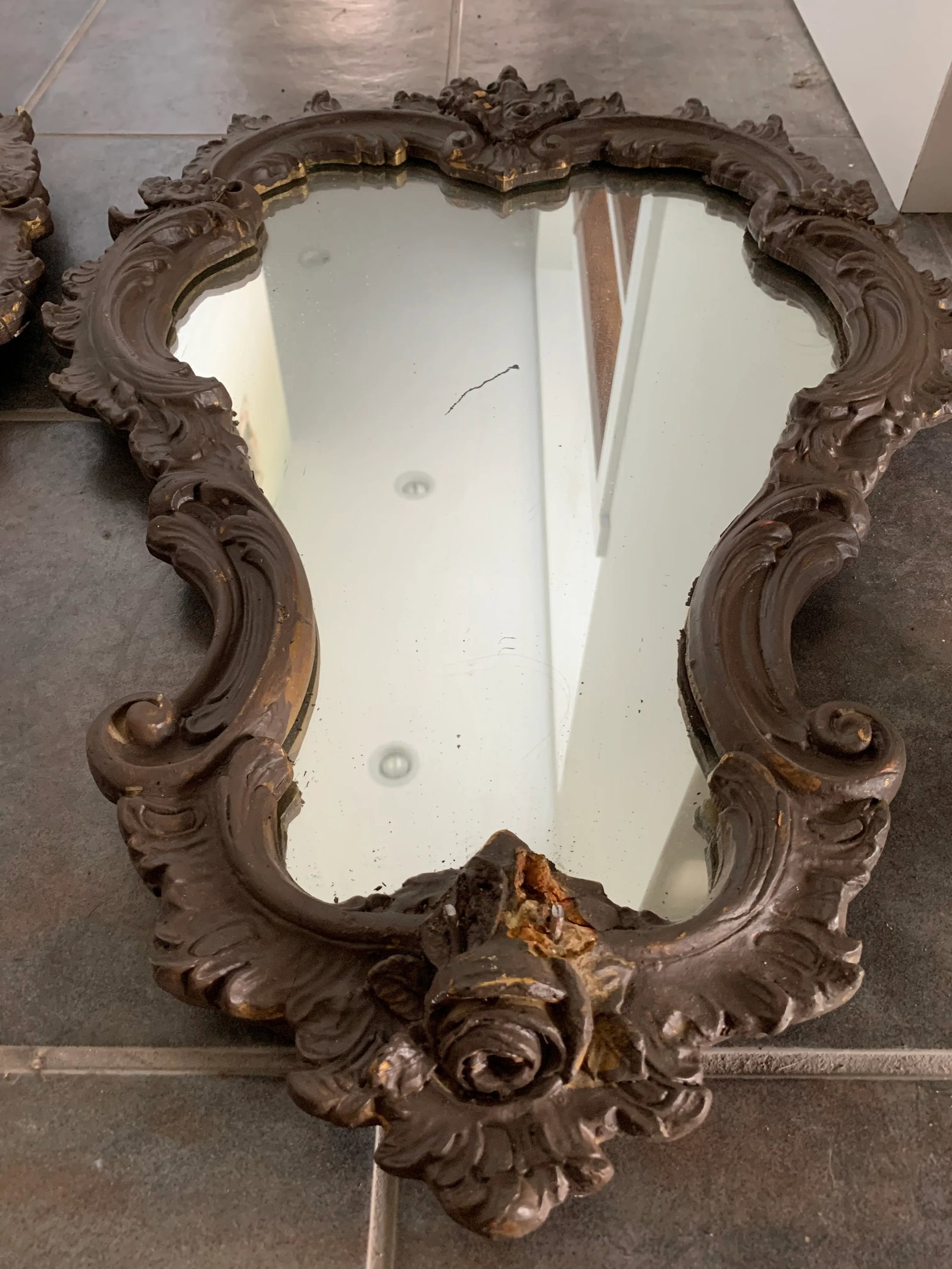 Antique French Rococo Mirrors - a Pair - 7
