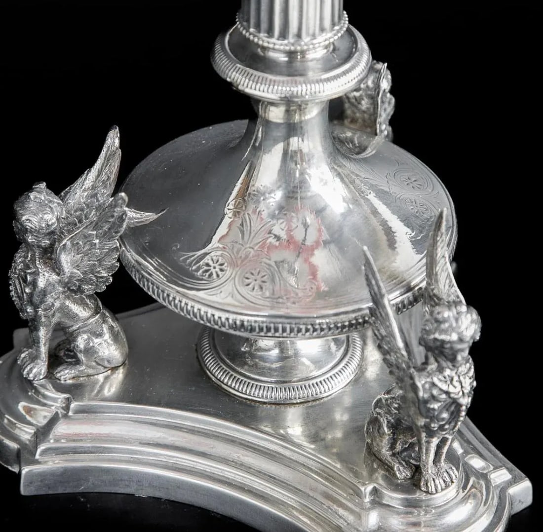 Late 19th Century English Wilkinson Silver Neoclassical Epergne Centerpiece - 7
