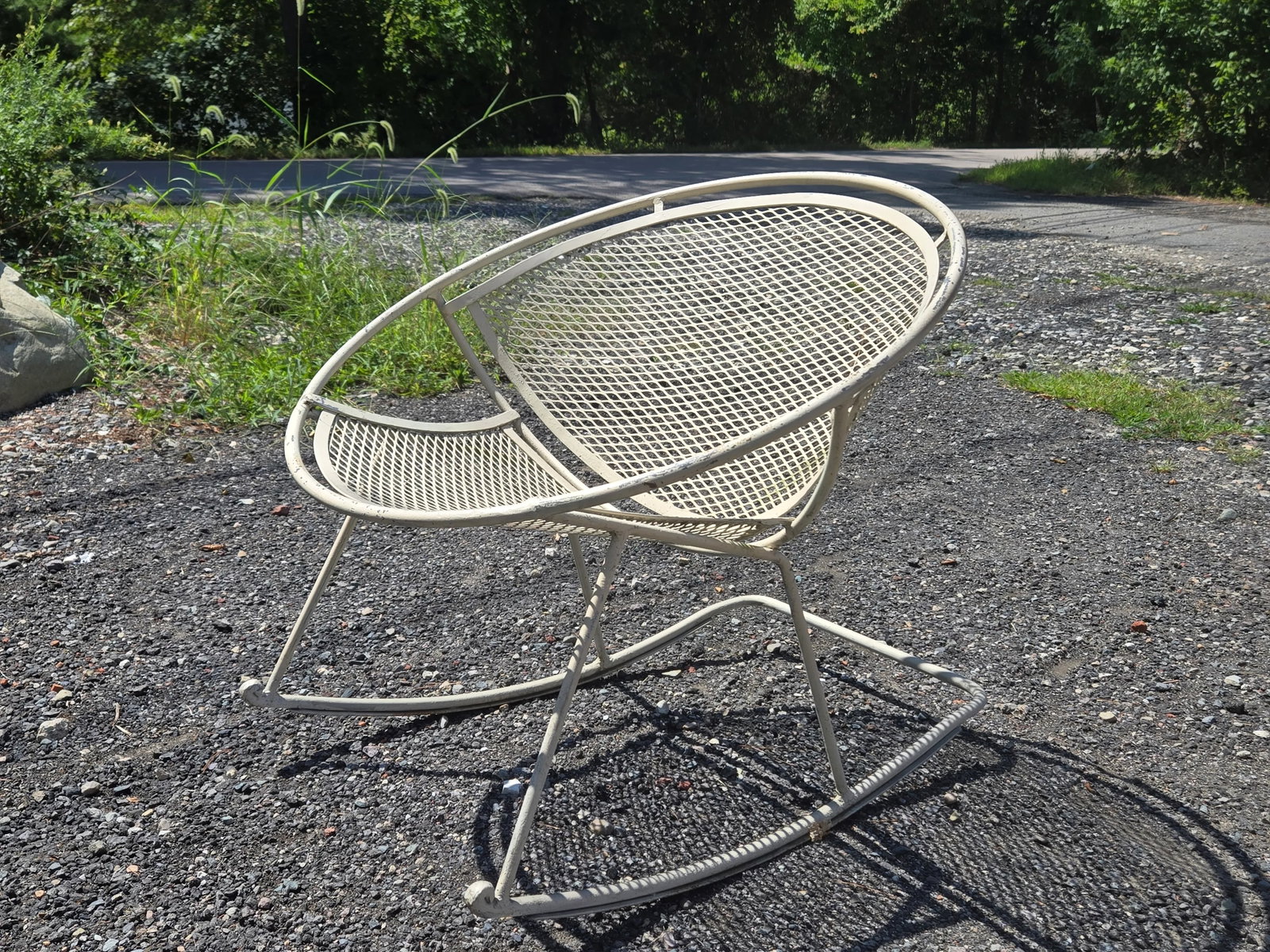 Attributed to Salterini Wrought Iron Radar Rocker Chair - 3