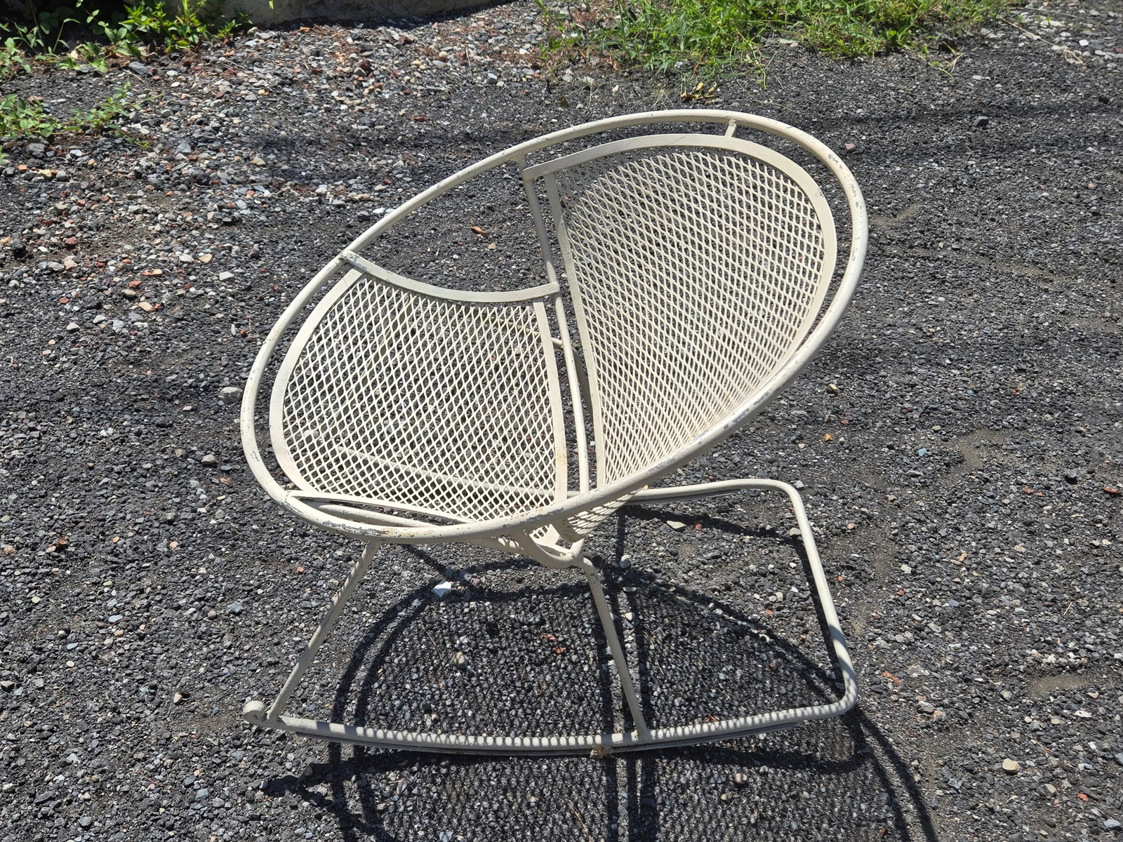 Attributed to Salterini Wrought Iron Radar Rocker Chair - 5