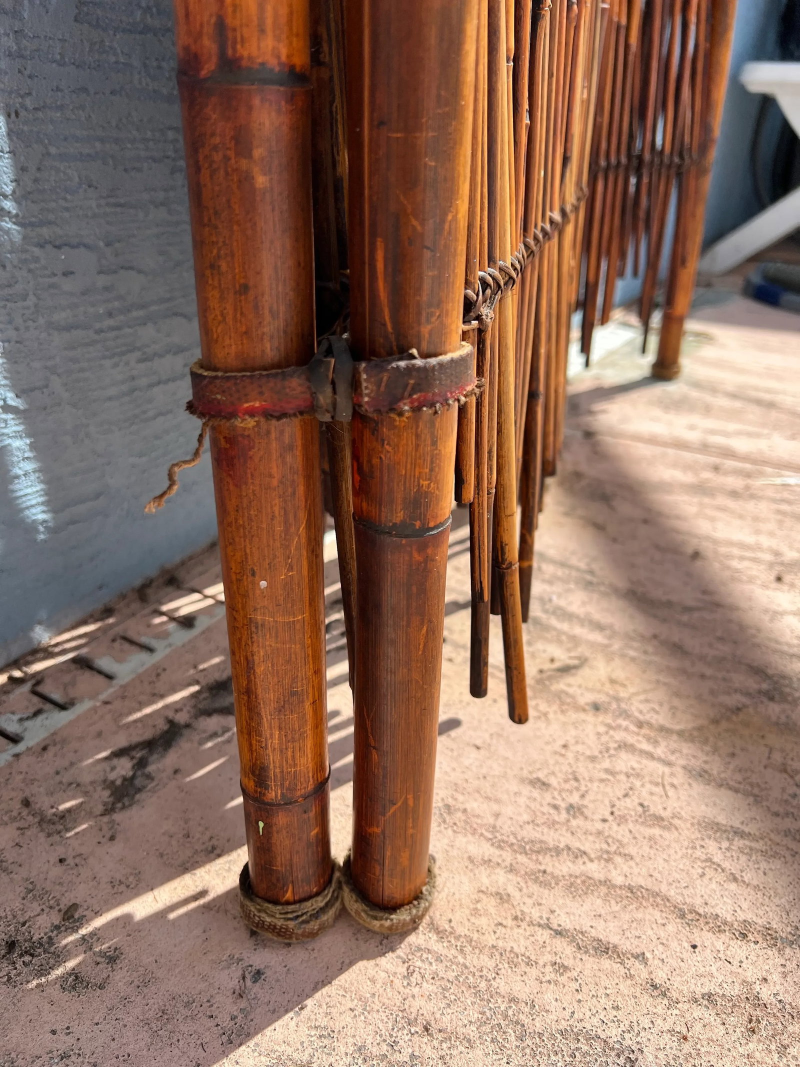 Vintage Bamboo Wall Divider Screen - 5