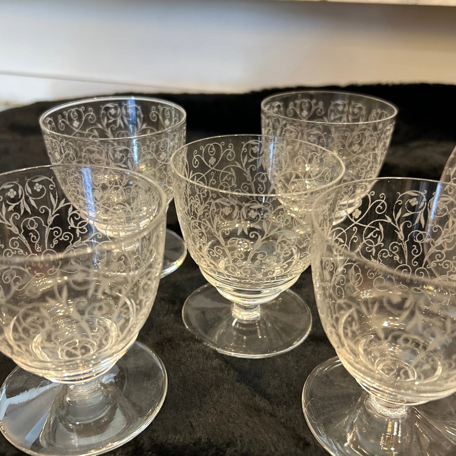 Baccarat Antique 1930s Crystal Lulli Pattern Art Deco Decanter and 5 Cups, Set of 6 Pieces Signed an - 7