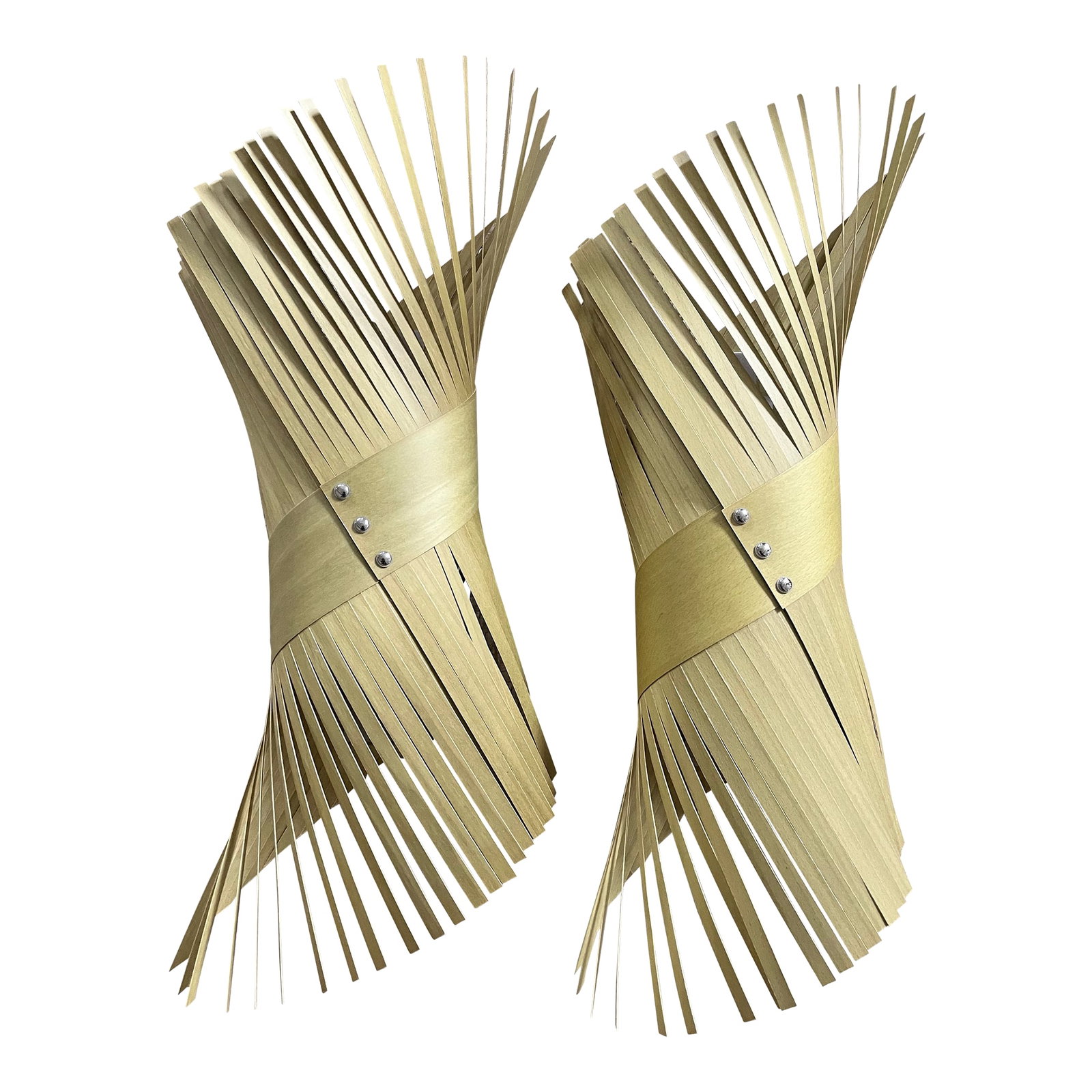 Pair of Vintage Palm Leaf or Bamboo Wall Sconces (1 of 7)