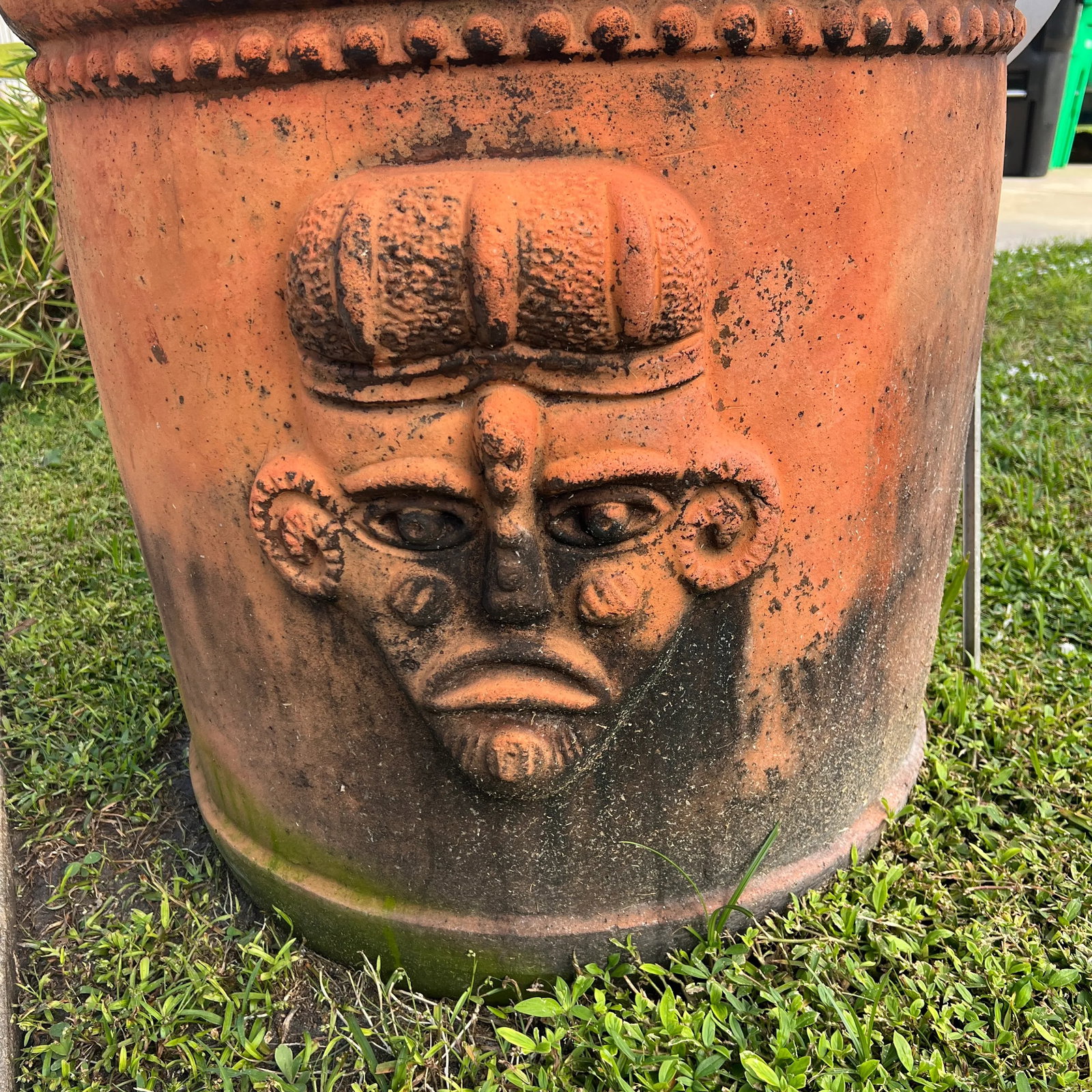 Large Vintage Mayan Style Clay Planters Pot Jardiniere - 6
