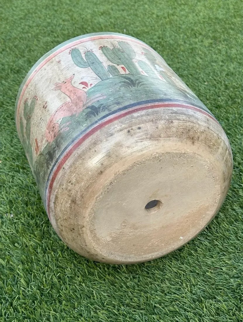 Rare Vintage Tonala Mexico Ceramic Large Planter Pot - 11