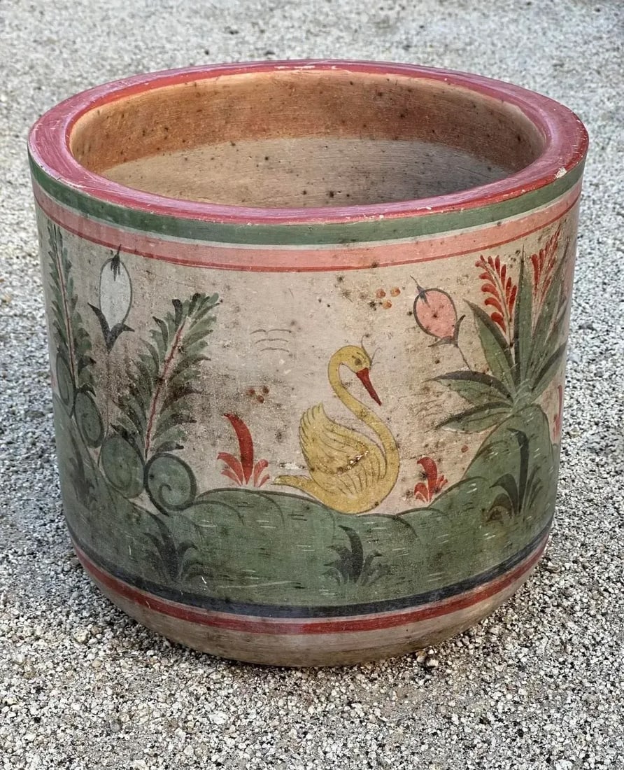 Rare Vintage Tonala Mexico Ceramic Large Planter Pot - 4