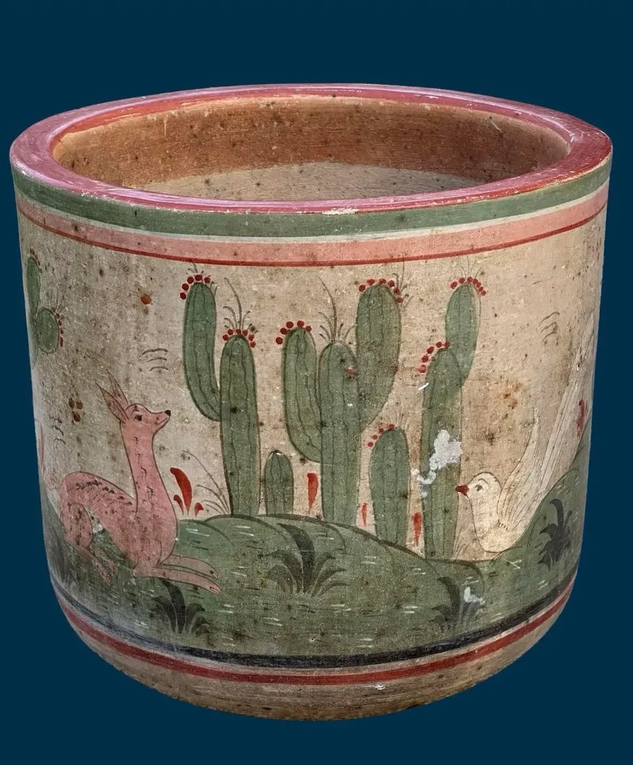 Rare Vintage Tonala Mexico Ceramic Large Planter Pot - 5