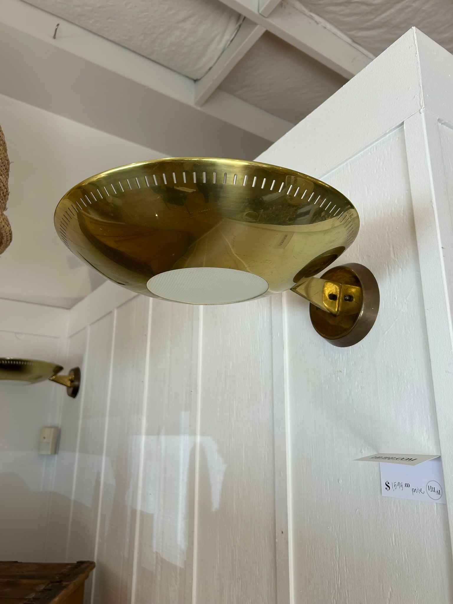 Mid 20th Century Mid-Century Modern Lightolier Atomic "Ufo" Brass Wall Sconces - a Pair - 5