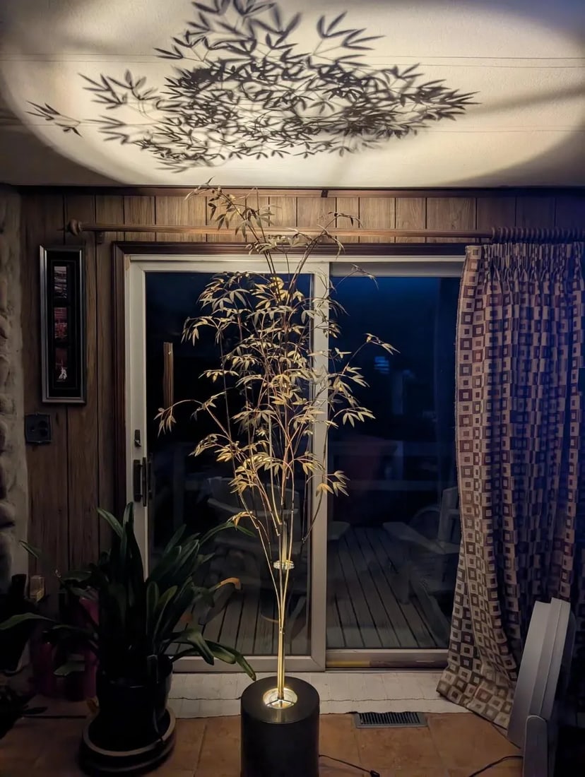 Copper and Brass, Curtis Jere Designed, Uplit-Lighting, Bamboo Tree, Brutalist, 1970's-1980's, McM, - 10