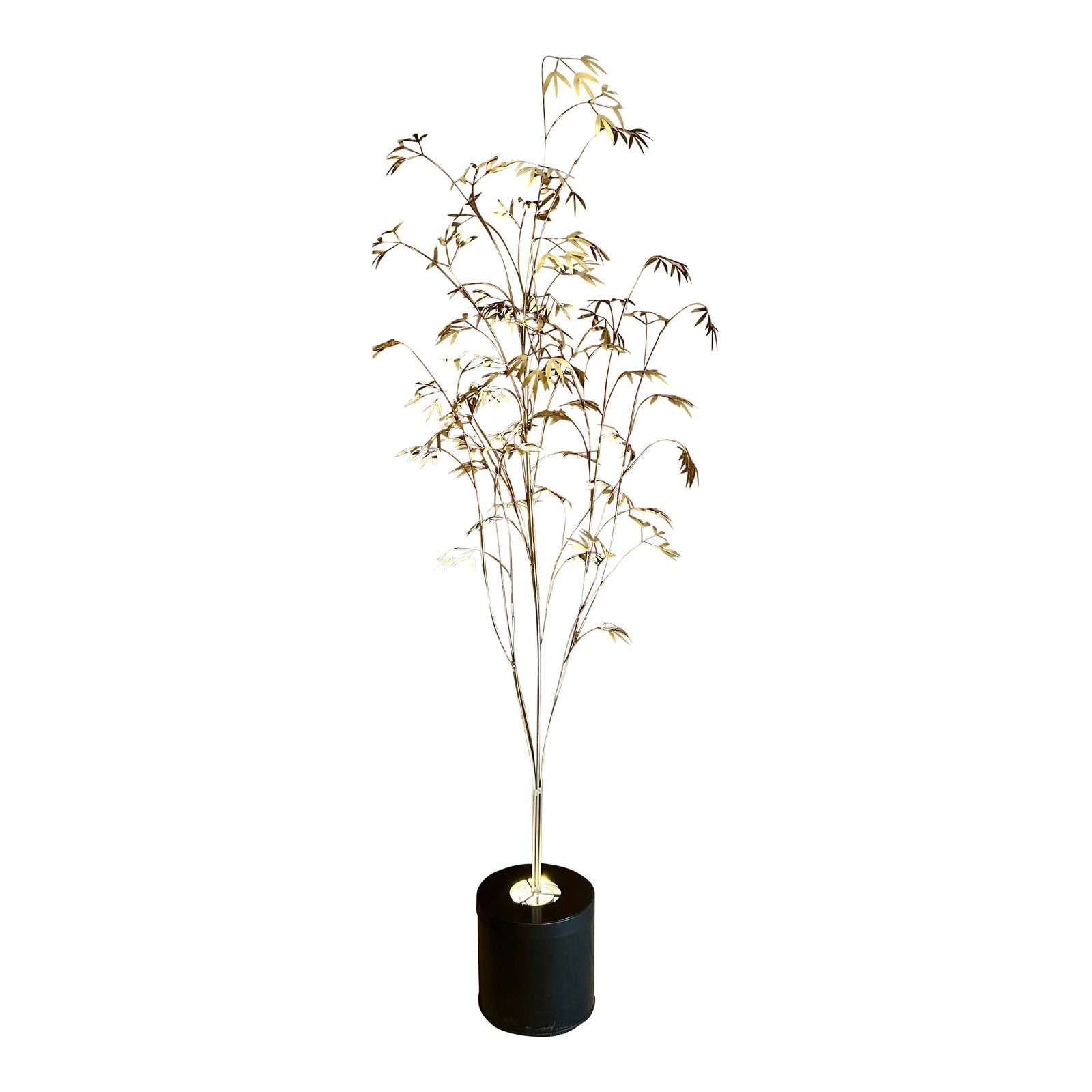 Copper and Brass, Curtis Jere Designed, Uplit-Lighting, Bamboo Tree, Brutalist, 1970's-1980's, McM, (1 of 12)