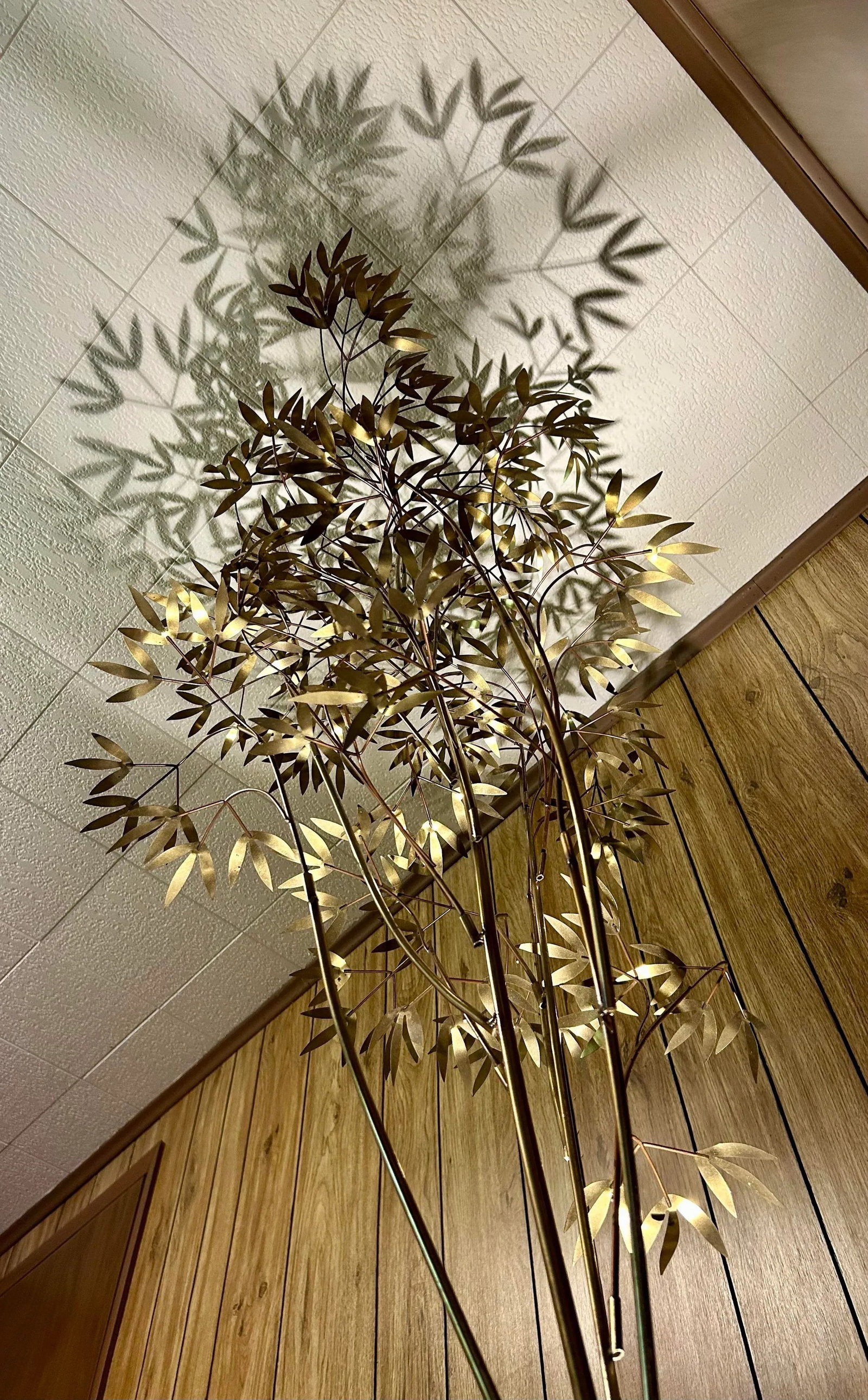 Copper and Brass, Curtis Jere Designed, Uplit-Lighting, Bamboo Tree, Brutalist, 1970's-1980's, McM, - 3