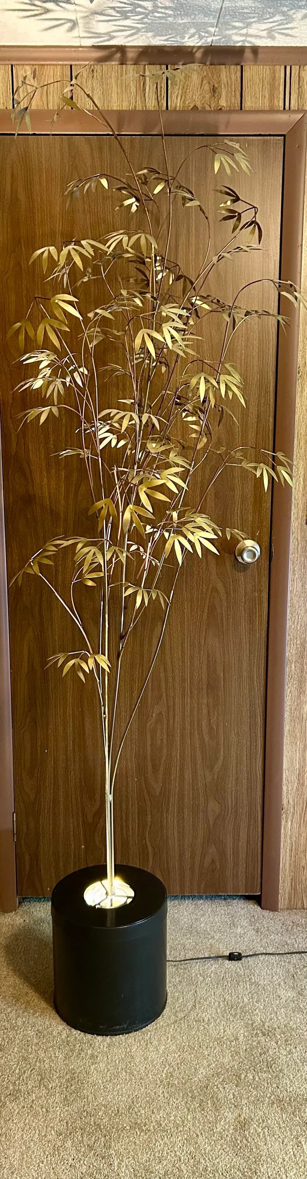 Copper and Brass, Curtis Jere Designed, Uplit-Lighting, Bamboo Tree, Brutalist, 1970's-1980's, McM, - 4