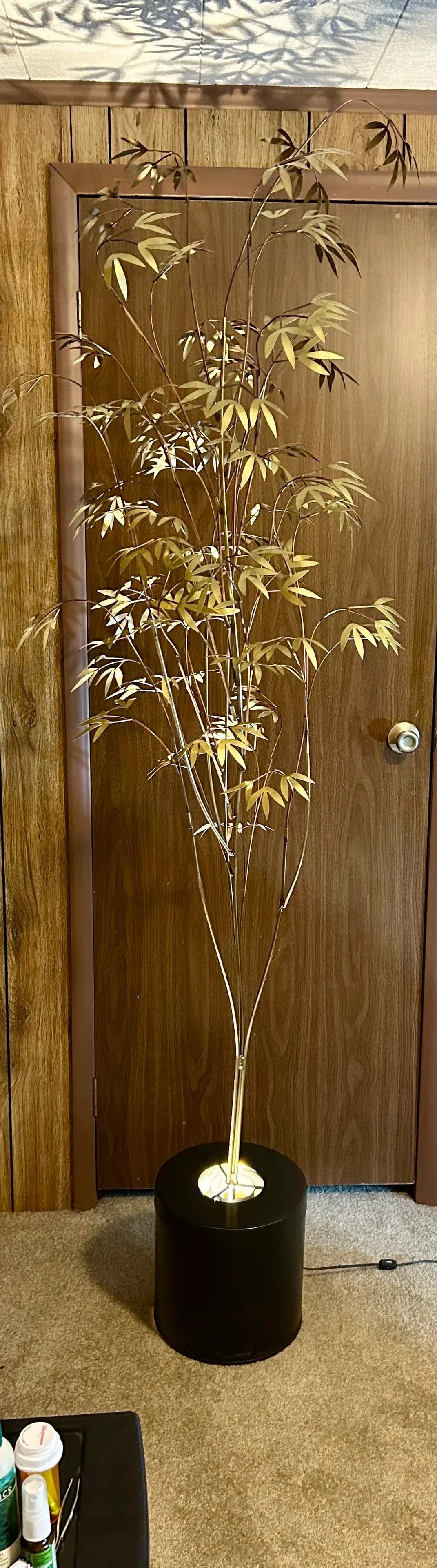 Copper and Brass, Curtis Jere Designed, Uplit-Lighting, Bamboo Tree, Brutalist, 1970's-1980's, McM, - 5