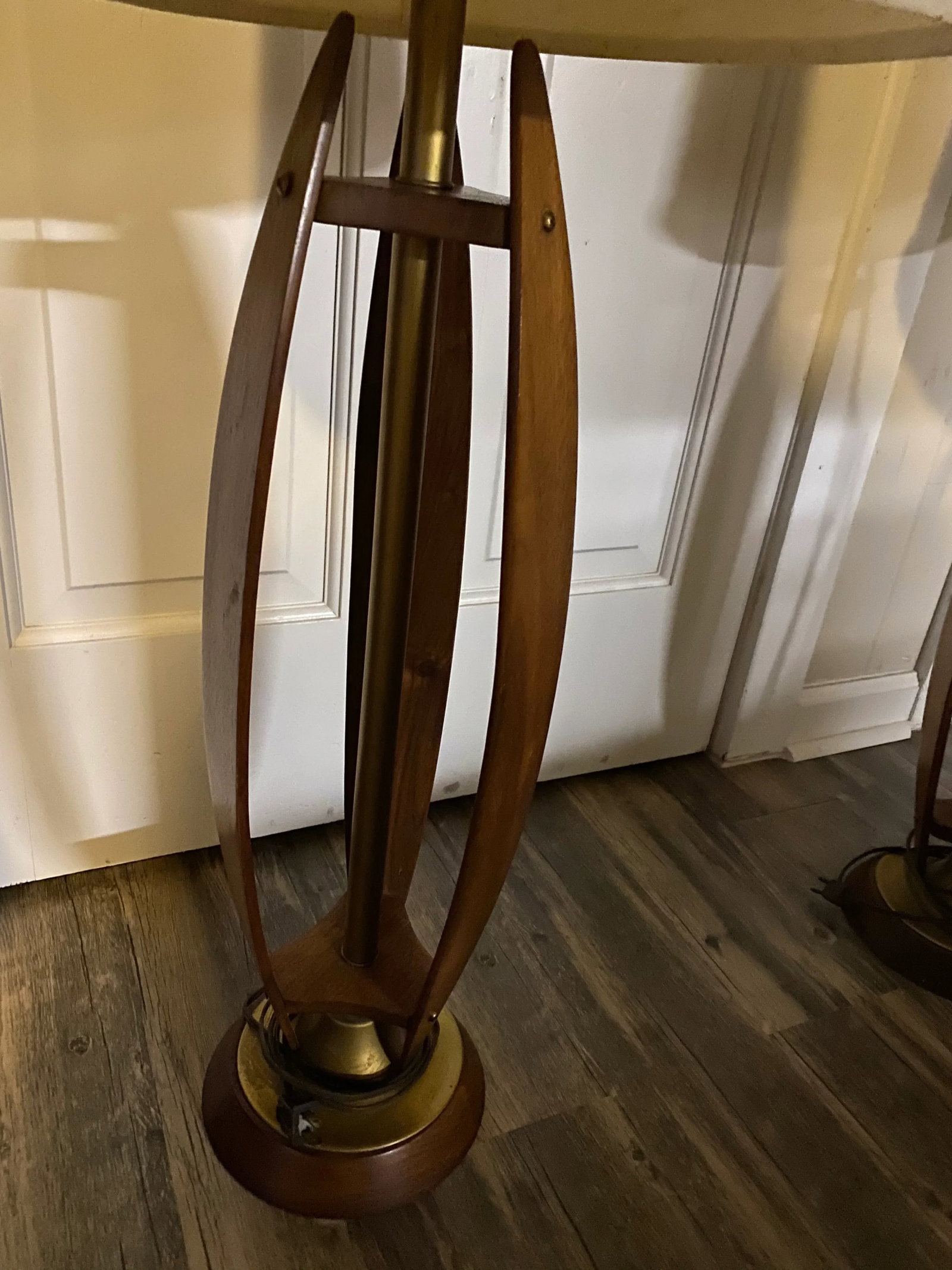 Mid Century Danish Teak Lamps with Shades - a Pair - 4