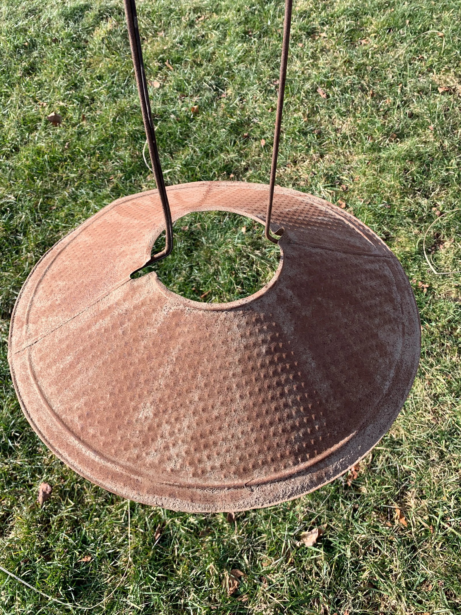 Vintage Electrified Brass Hanging Oil Lamp - 8