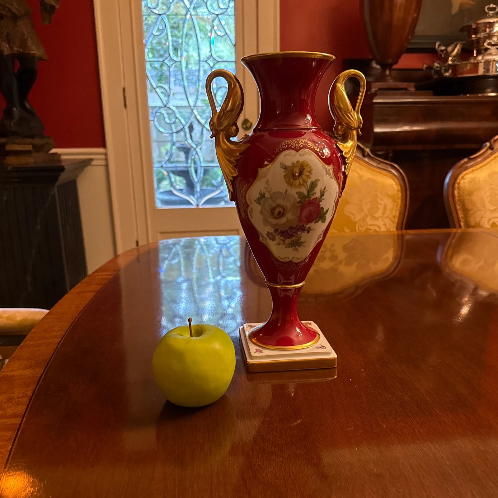 Empire Style Swan Handled Vase - 6
