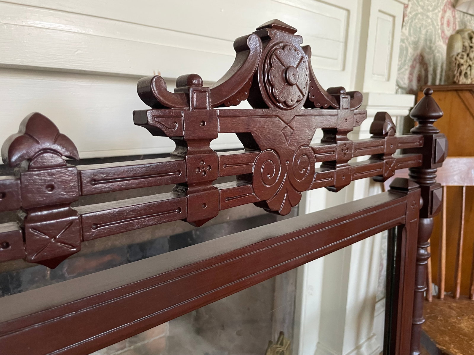 Antique Victorian 1800s Fireplace Screen Frame - 10