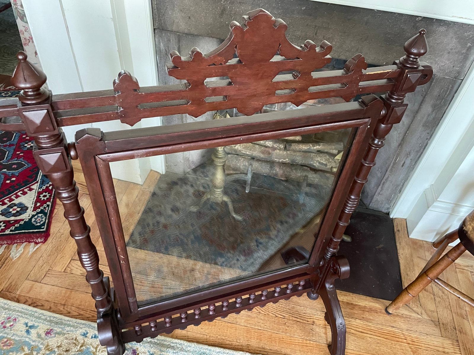 Antique Victorian 1800s Fireplace Screen Frame - 12