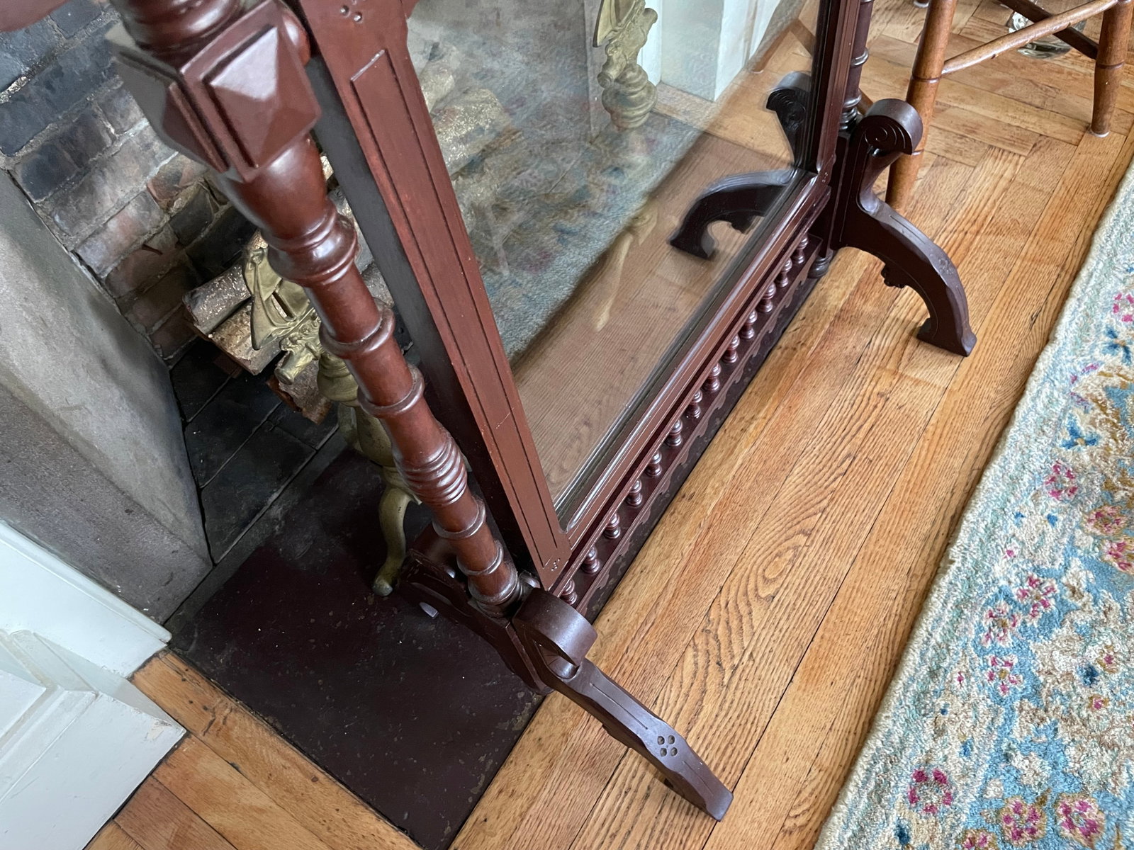 Antique Victorian 1800s Fireplace Screen Frame - 14