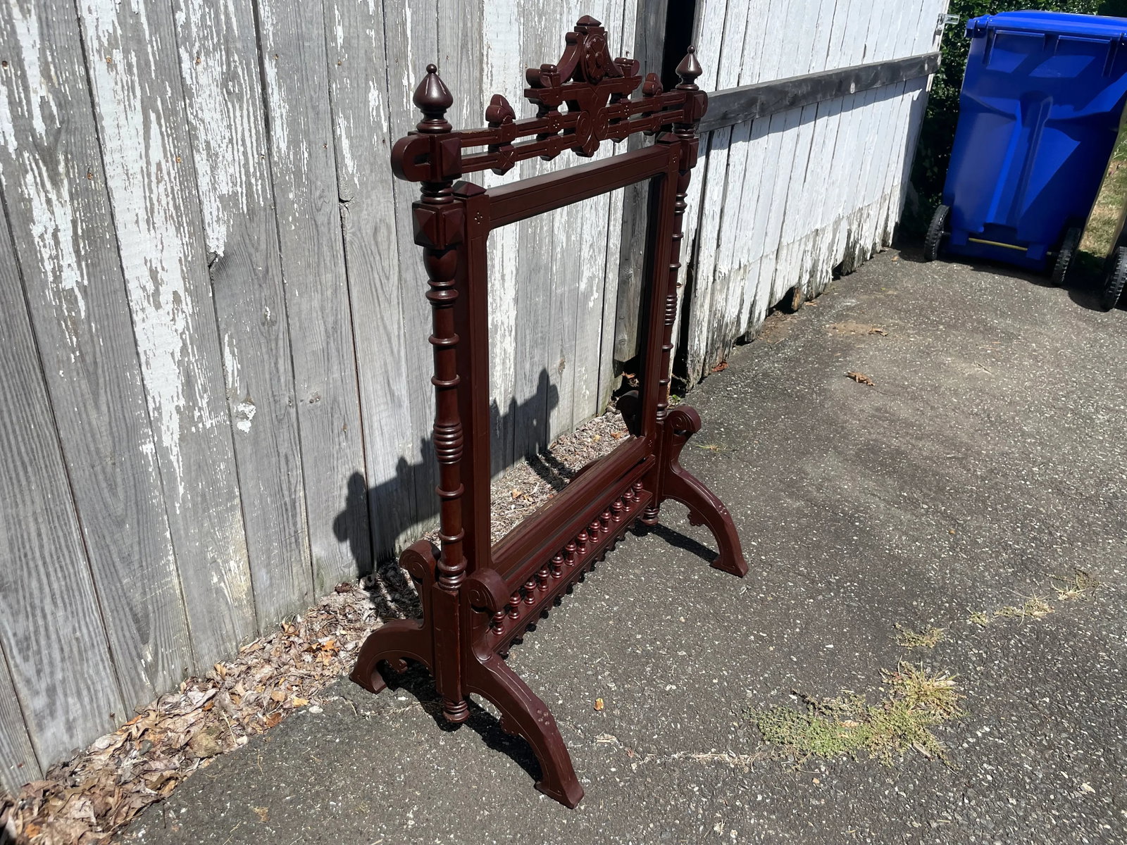 Antique Victorian 1800s Fireplace Screen Frame - 5