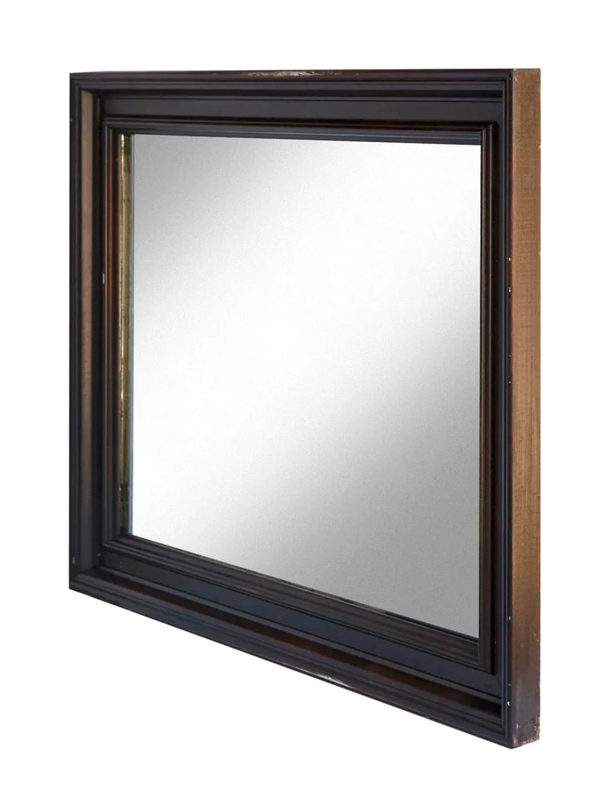 1970s Traditional Wood Framed Mirror in Dark Brown - 3