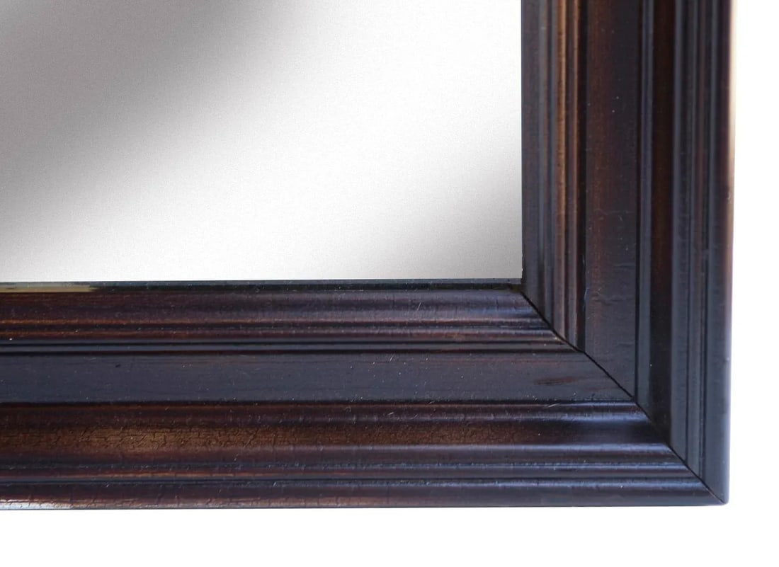 1970s Traditional Wood Framed Mirror in Dark Brown - 4