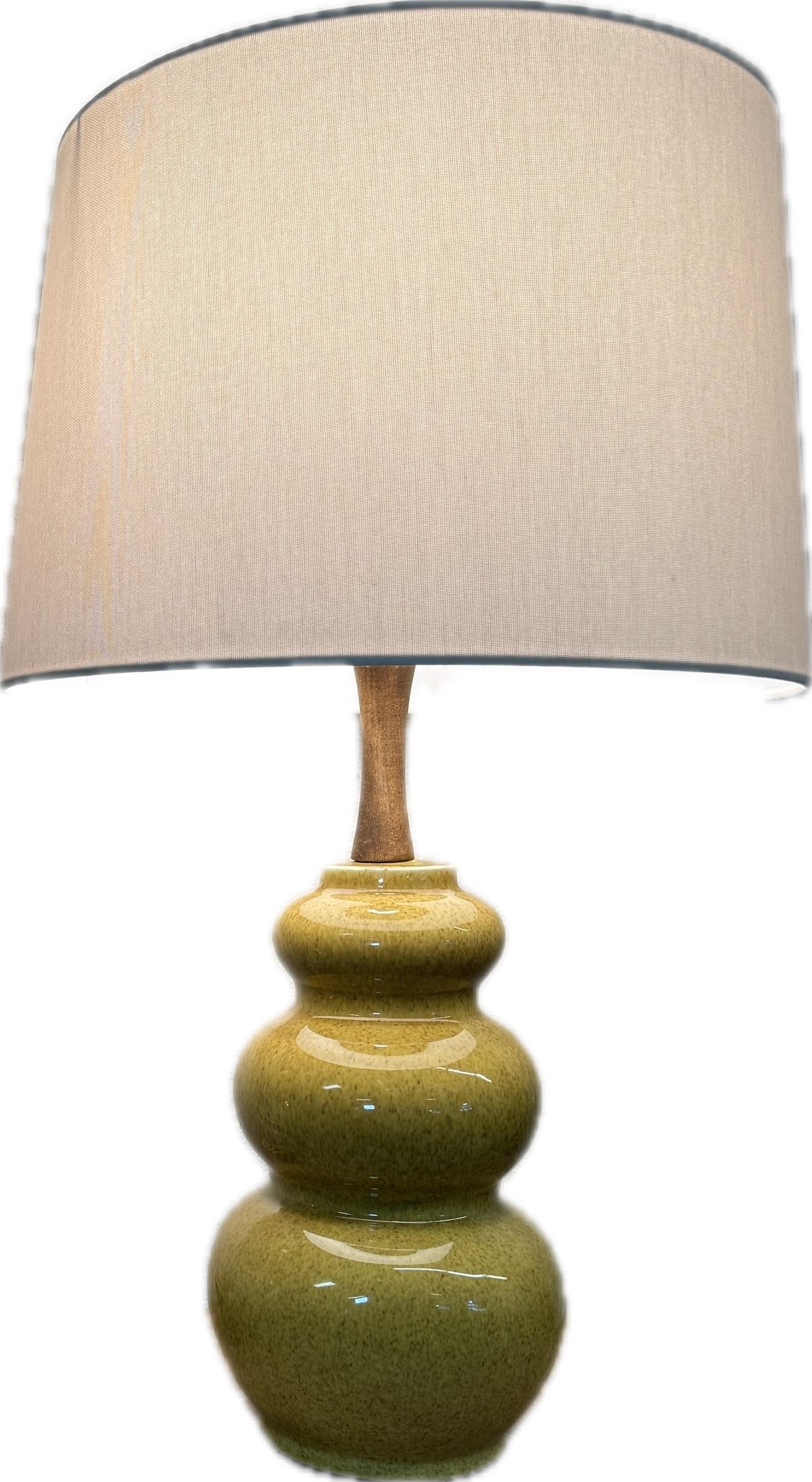 Vintage Gourd Lamp Yellow Ceramic. Perfect Proportion. - 2