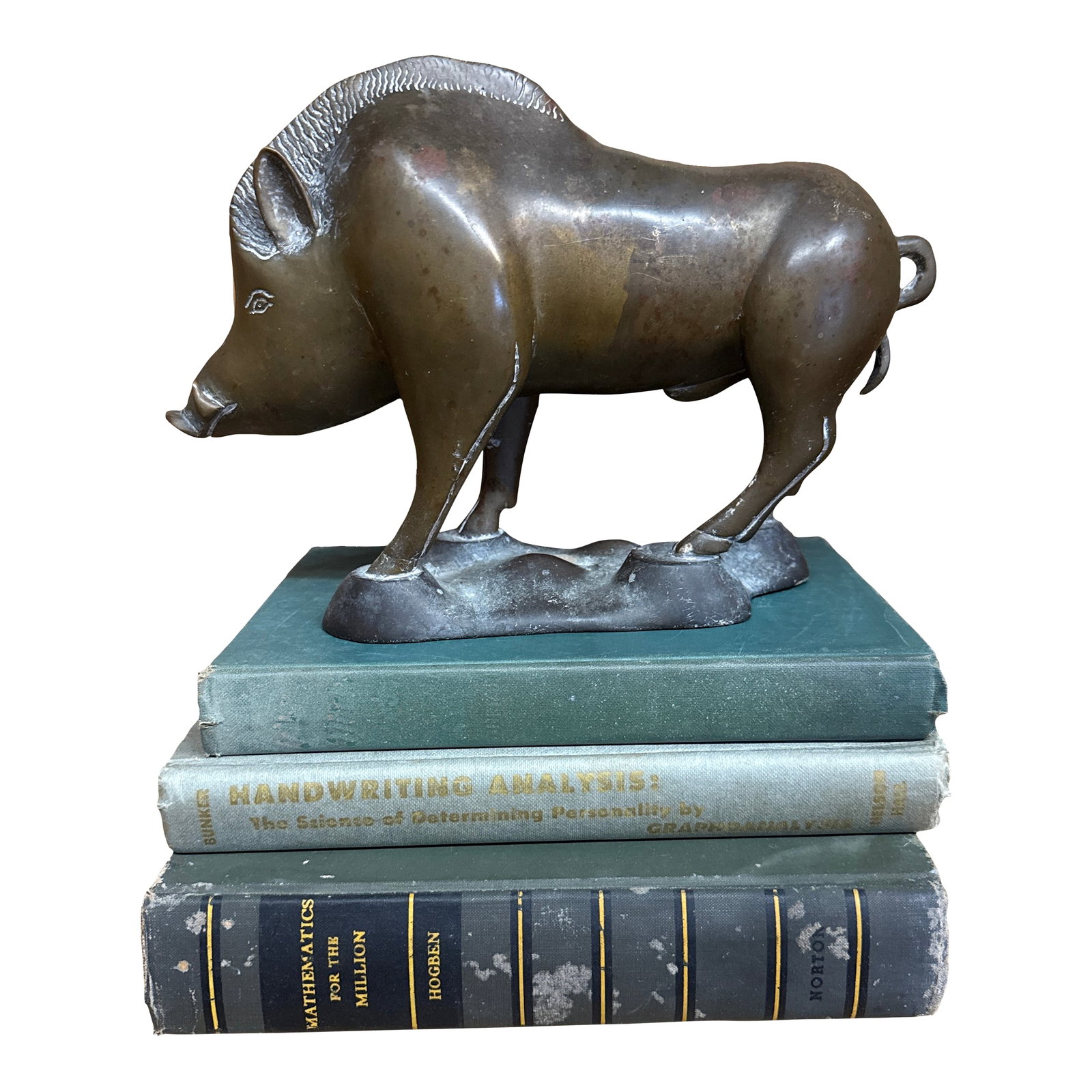 1950s Wild Boar Bronze Sculpture Razor Back Boar - 5