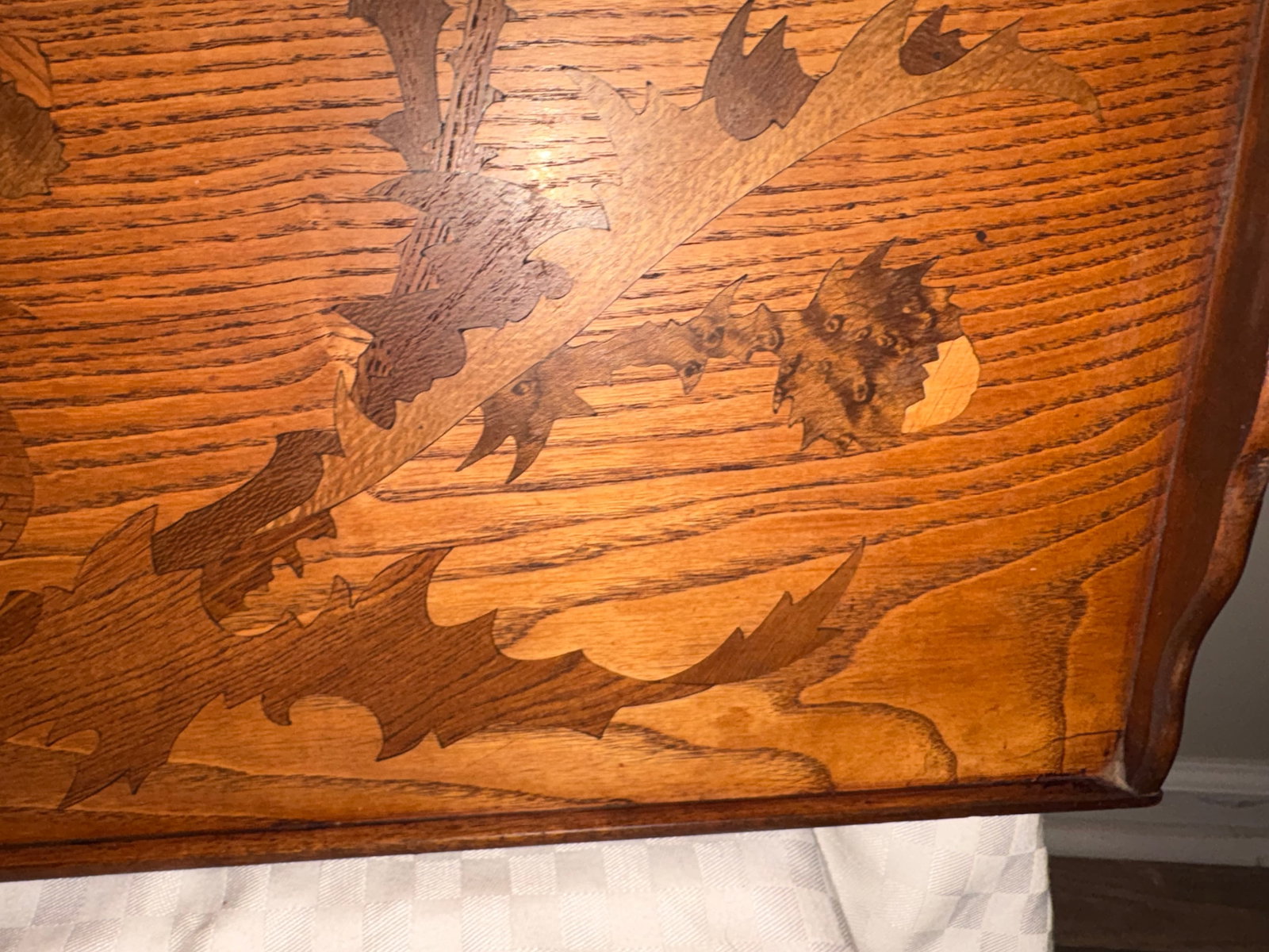 Late 19th Century Galle Inlaid Art Nouveau Tray Featuring Thistles - 13