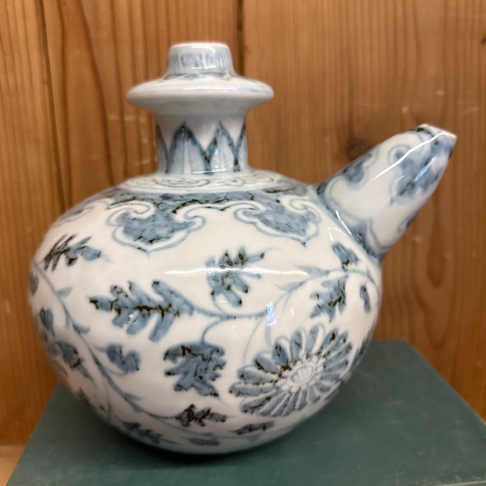 Kendi Antique Pouring Vessel Blue and White - 3