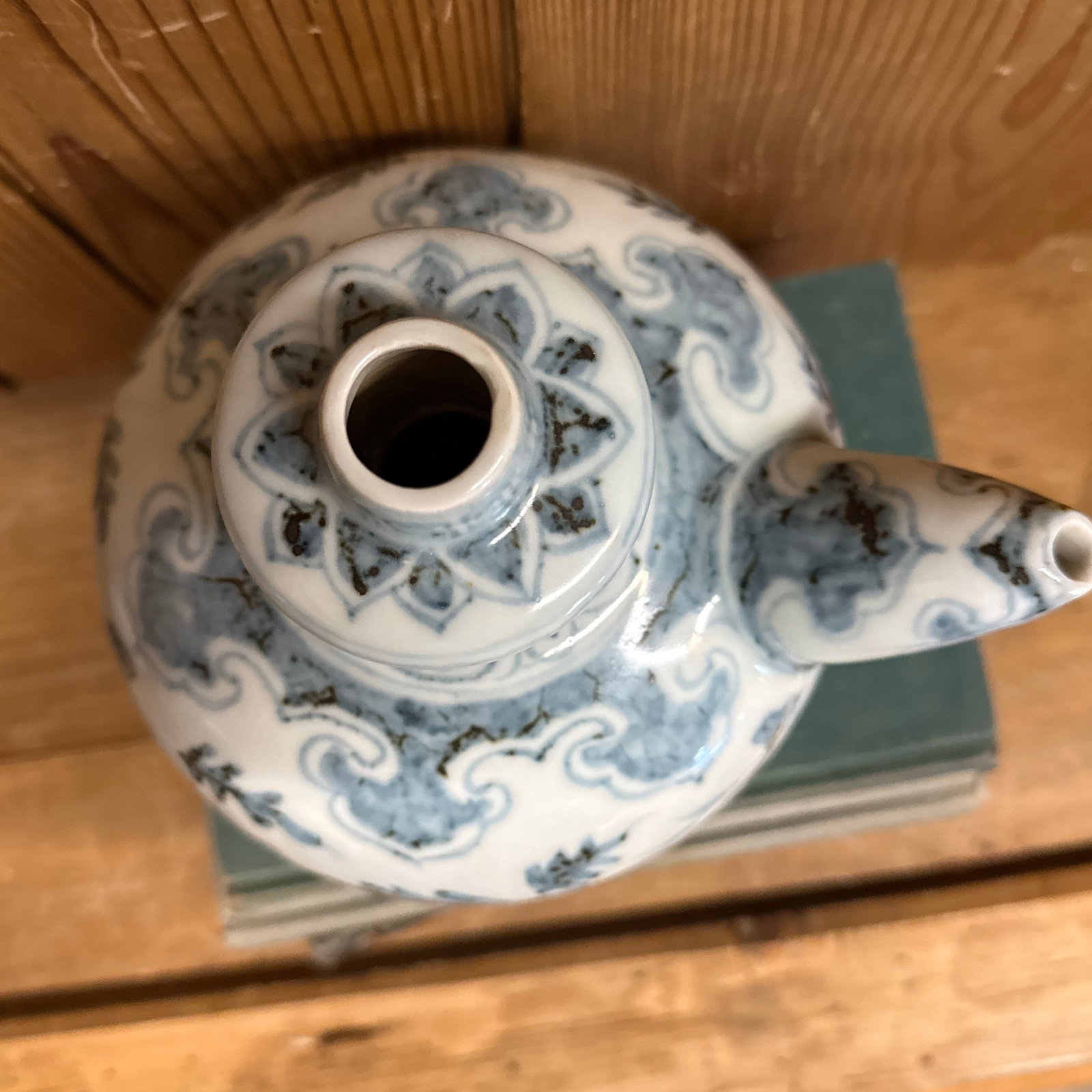 Kendi Antique Pouring Vessel Blue and White - 4
