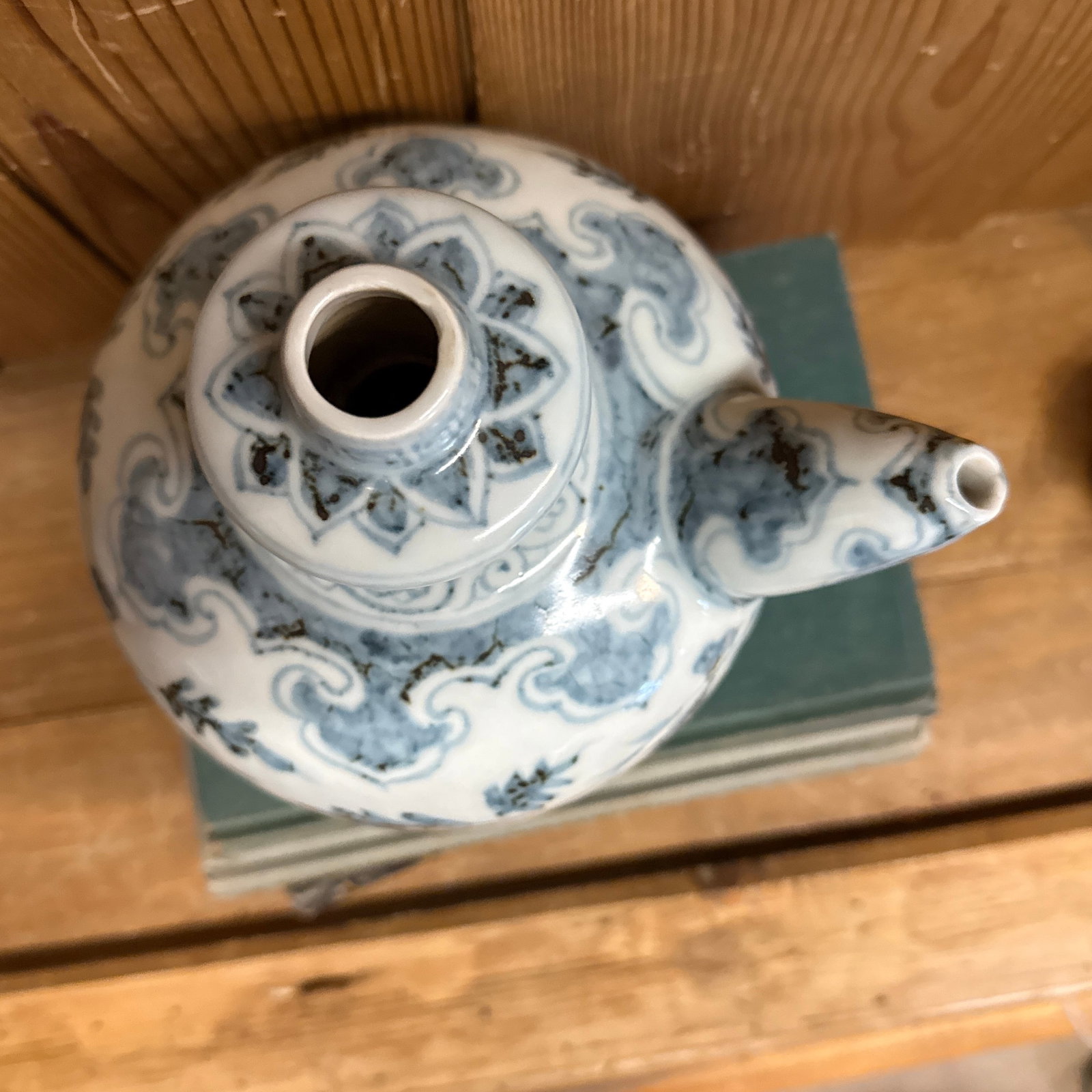Kendi Antique Pouring Vessel Blue and White - 5