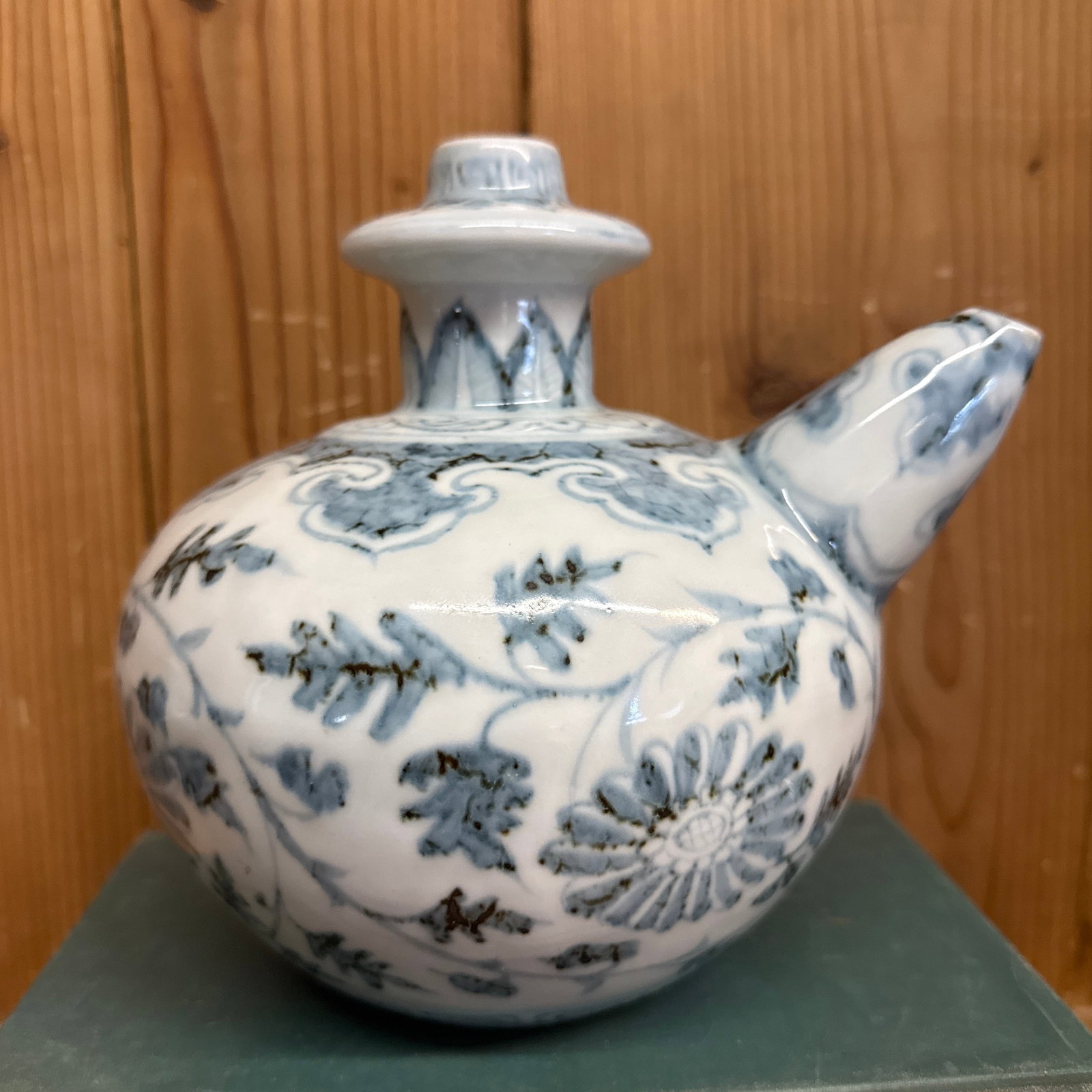 Kendi Antique Pouring Vessel Blue and White - 9